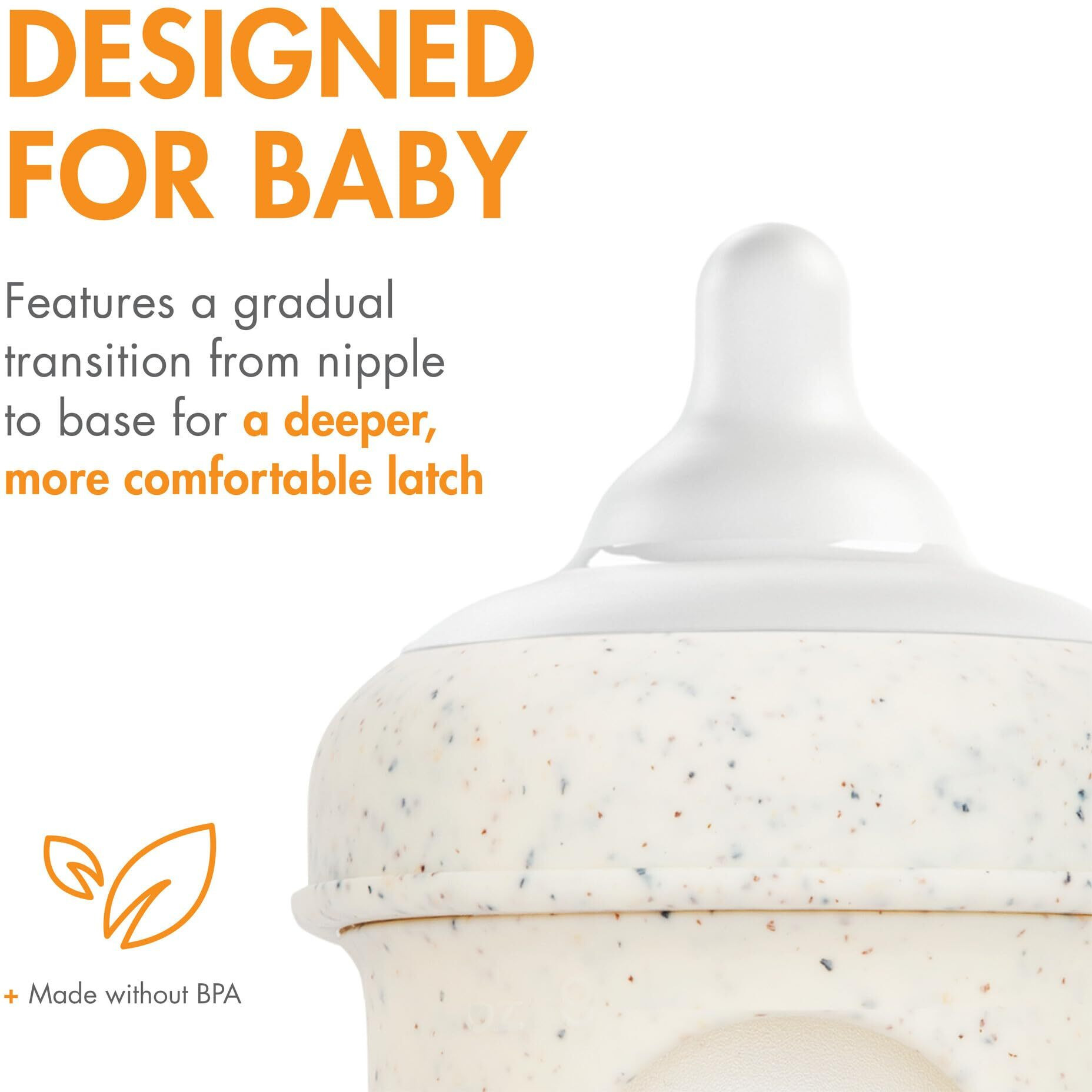 Boon Nursh Curve Silicone Baby Bottle Nipples - Platinum Food-Safe Silicone Bottle Nipples - Fast Flow Nipples For Baby Bottles - Baby Bottle-Feeding Supplies - 3 Count