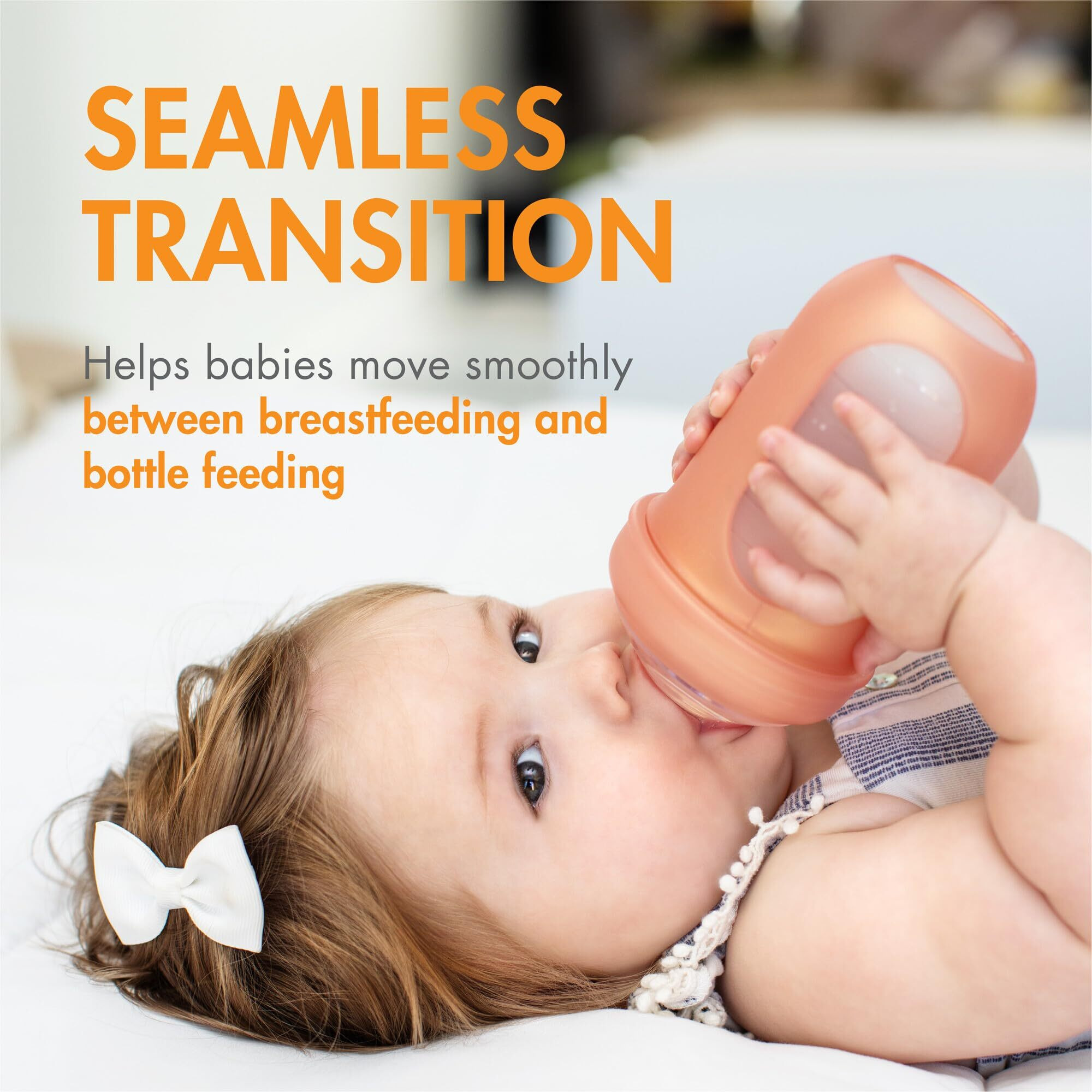 Boon Nursh Curve Silicone Baby Bottle Nipples - Platinum Food-Safe Silicone Bottle Nipples - Fast Flow Nipples For Baby Bottles - Baby Bottle-Feeding Supplies - 3 Count