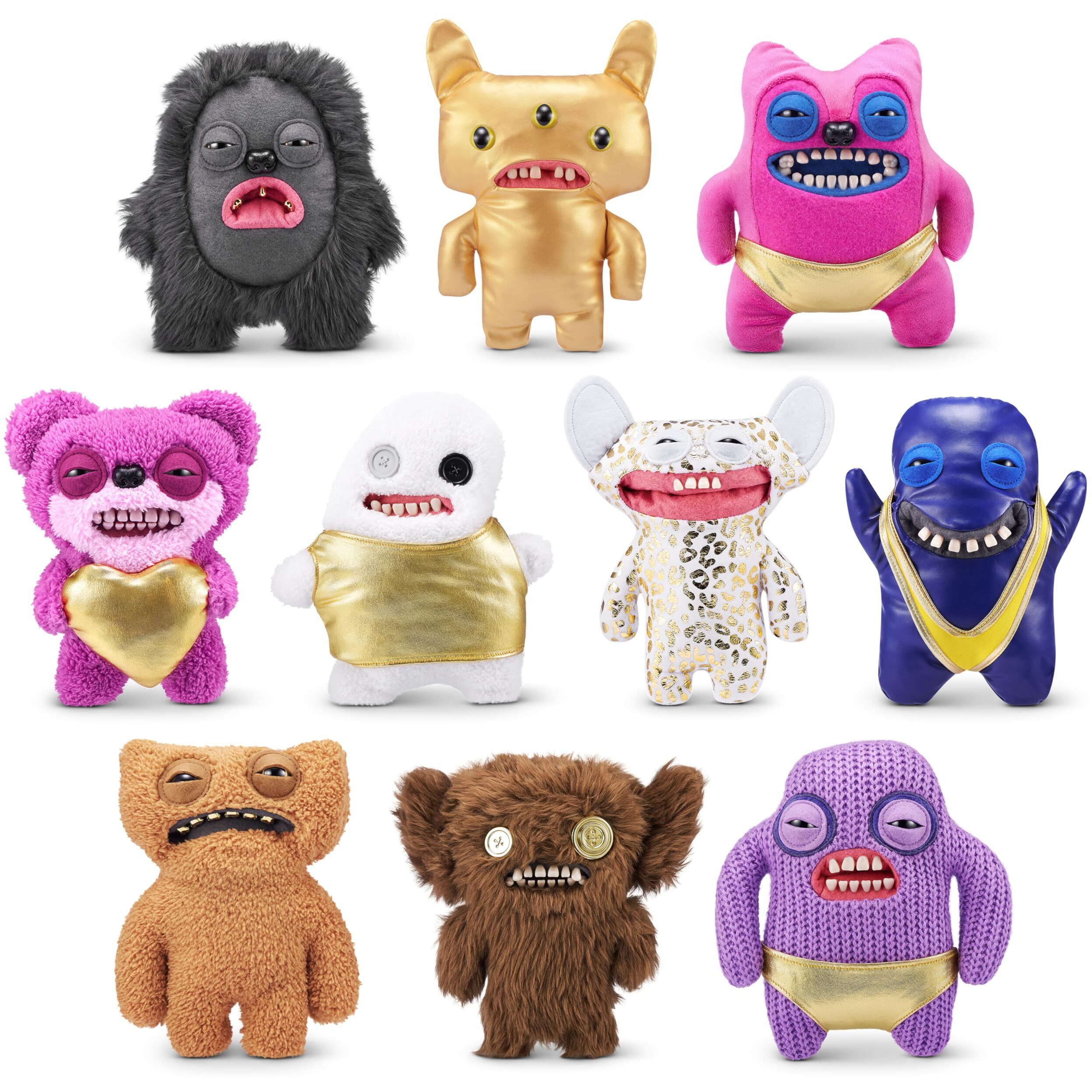 Fuggler Gold Fuggs By Zuru Funny Ugly Monster, Plush, Collectible, Toy (Gnawing Terror - Teeth)