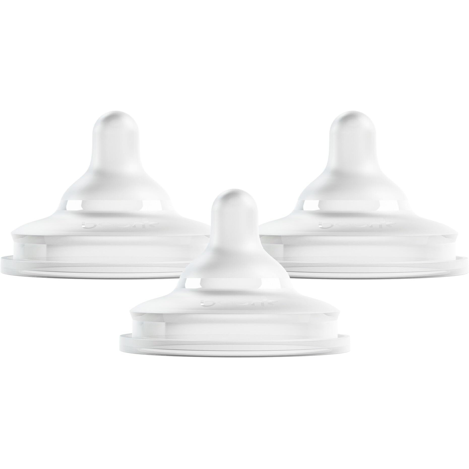Boon Nursh Curve Silicone Baby Bottle Nipples - Platinum Food-Safe Silicone Bottle Nipples - Medium Flow Nipples For Baby Bottles - Baby Bottle-Feeding Supplies - 3 Count