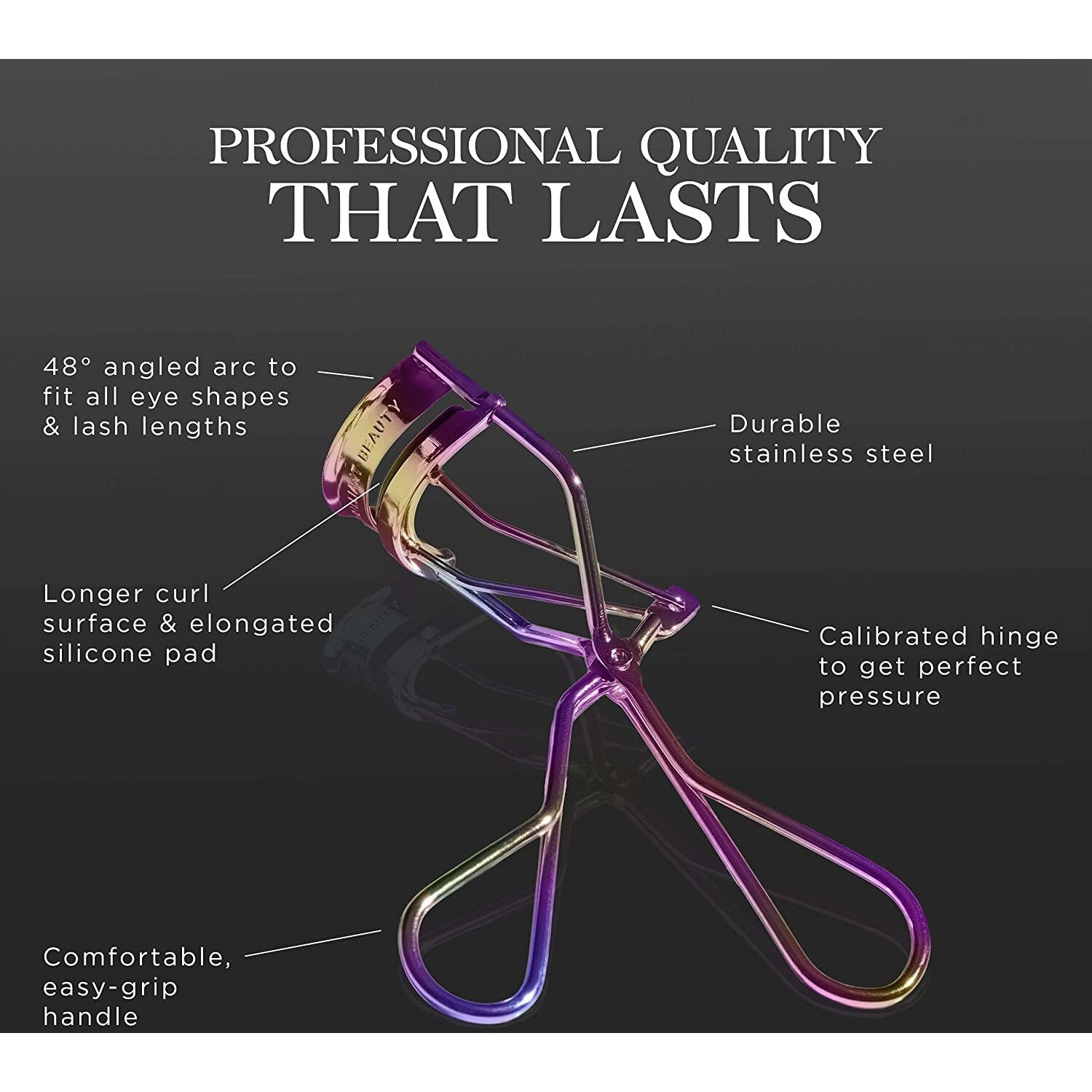Eyelash Curler With Satin Bag & Refill Pads - Award Winning - No Pinching, Just Dramatically Curled Eyelashes For A Lash Lift In Seconds (Prism)