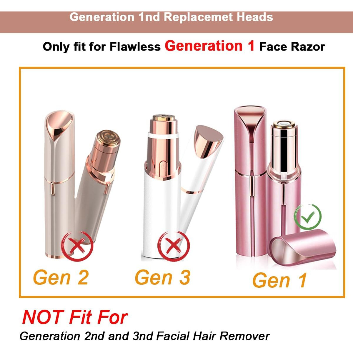 4 Pack Gen 1Nd Replacement Heads For Flawless Replacement Heads- Single Ring