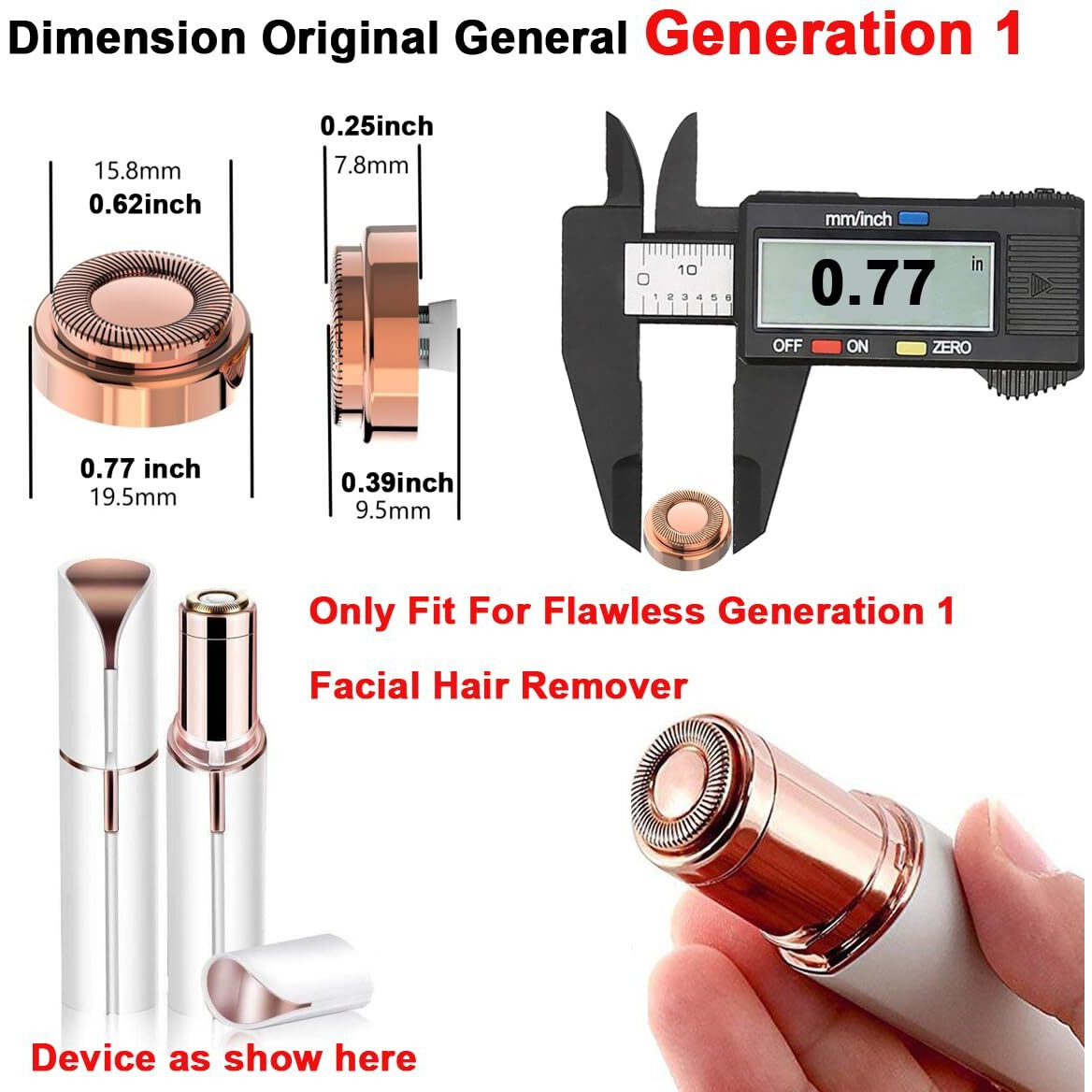 4 Pack Gen 1Nd Replacement Heads For Flawless Replacement Heads- Single Ring