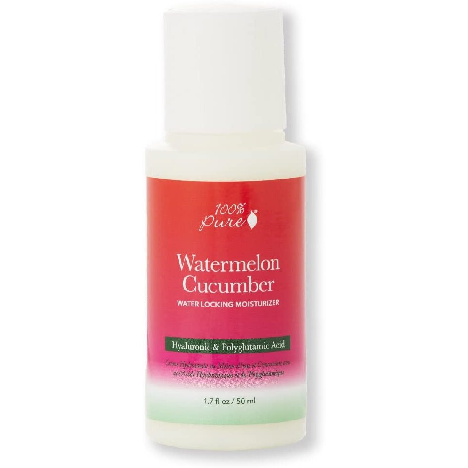 100% Pure Watermelon Cucumber Water Locking Moisturizer Natural Facial Hydration Boost With Hyaluronic Acid Replenishing Anti Aging Face Cream & Quenching Dry Skin Care Vegan - 1.7 Fl Oz