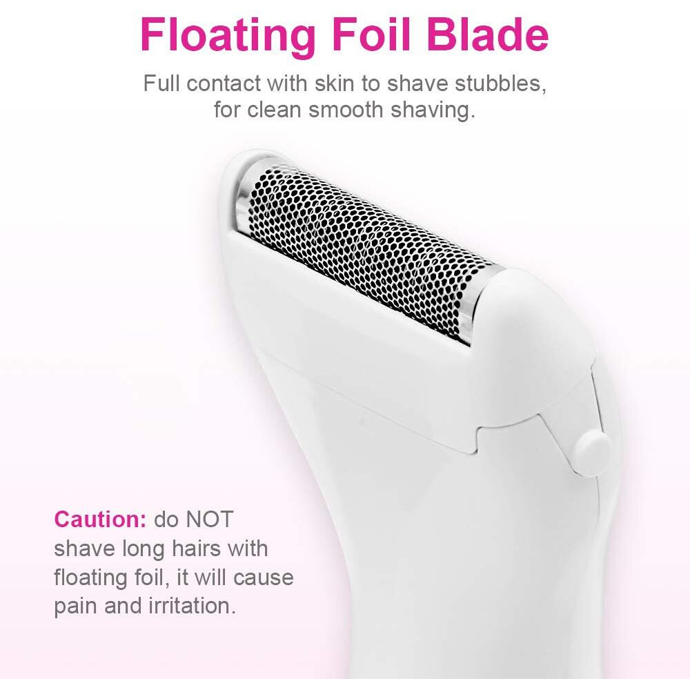 Funstant Bikini Trimmer, Electric Razor For Women With Comb, Cordless Safe Hair Trimmer Floating Foil For Dry Use, Battery Operated Personal Shaver For Lady Girl, Pubic Hair, Delicate Private Area