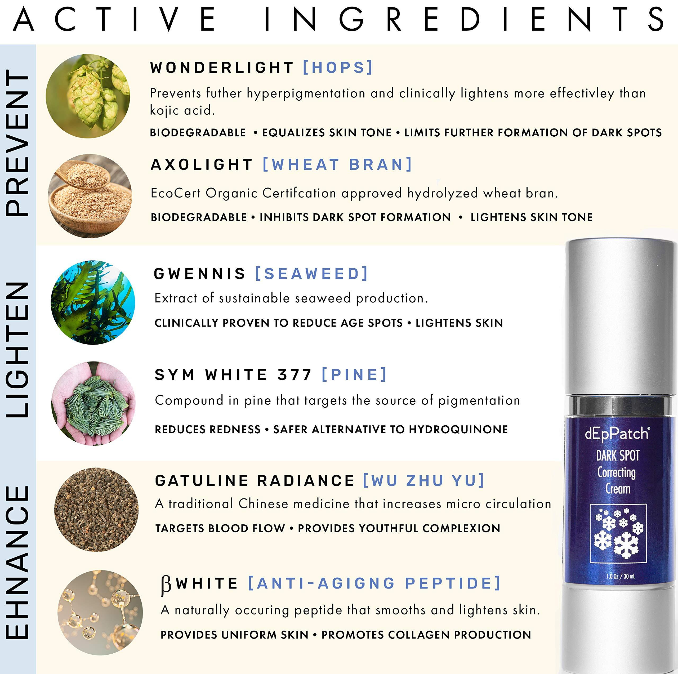 Deppatch Dark Spot Correcting Cream With Anti-Aging Peptides For Face And Body | Tighten, Maintain Even Radiant Skin Tone| All Natural Active Ingredients, Made In The Usa (1 Fl Oz)