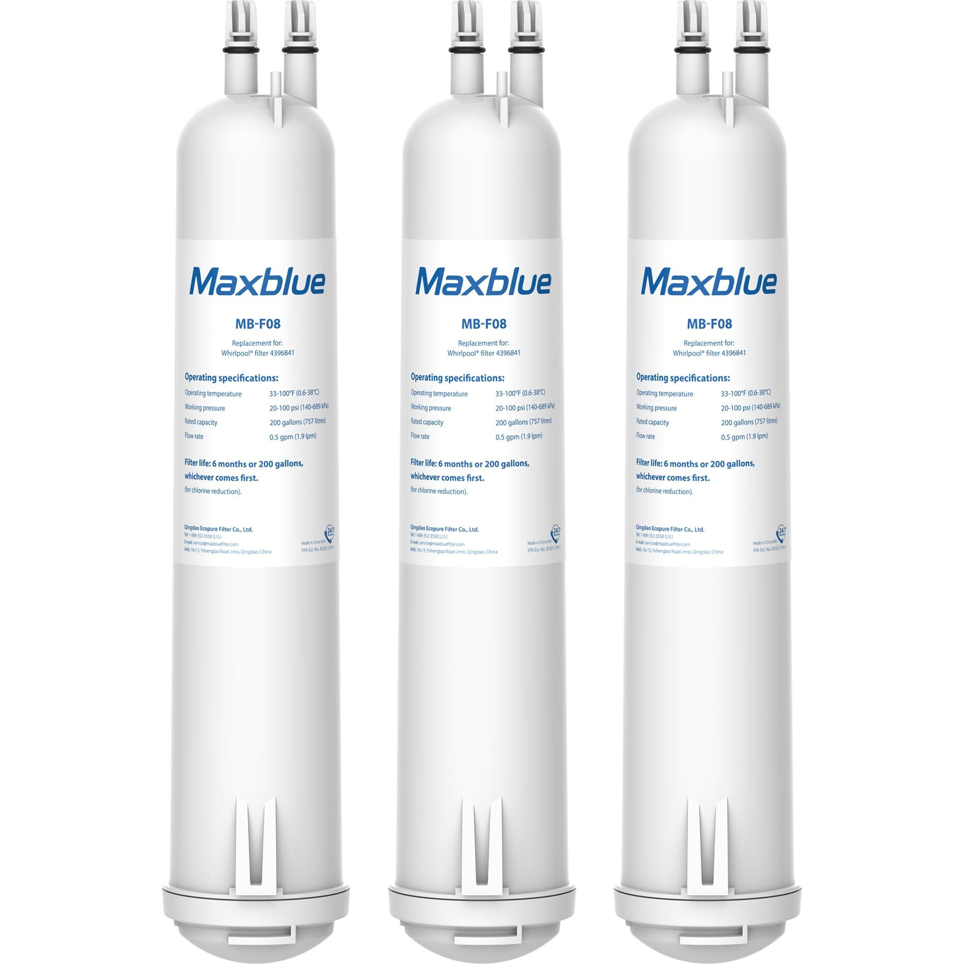 Maxblue Edr3Rxd1 Replacement For 4396841, Everydrop Filter 3, 4396710, Kenmore 46-9083, 46-9030, Refrigerator Water Filter, 3 Filters