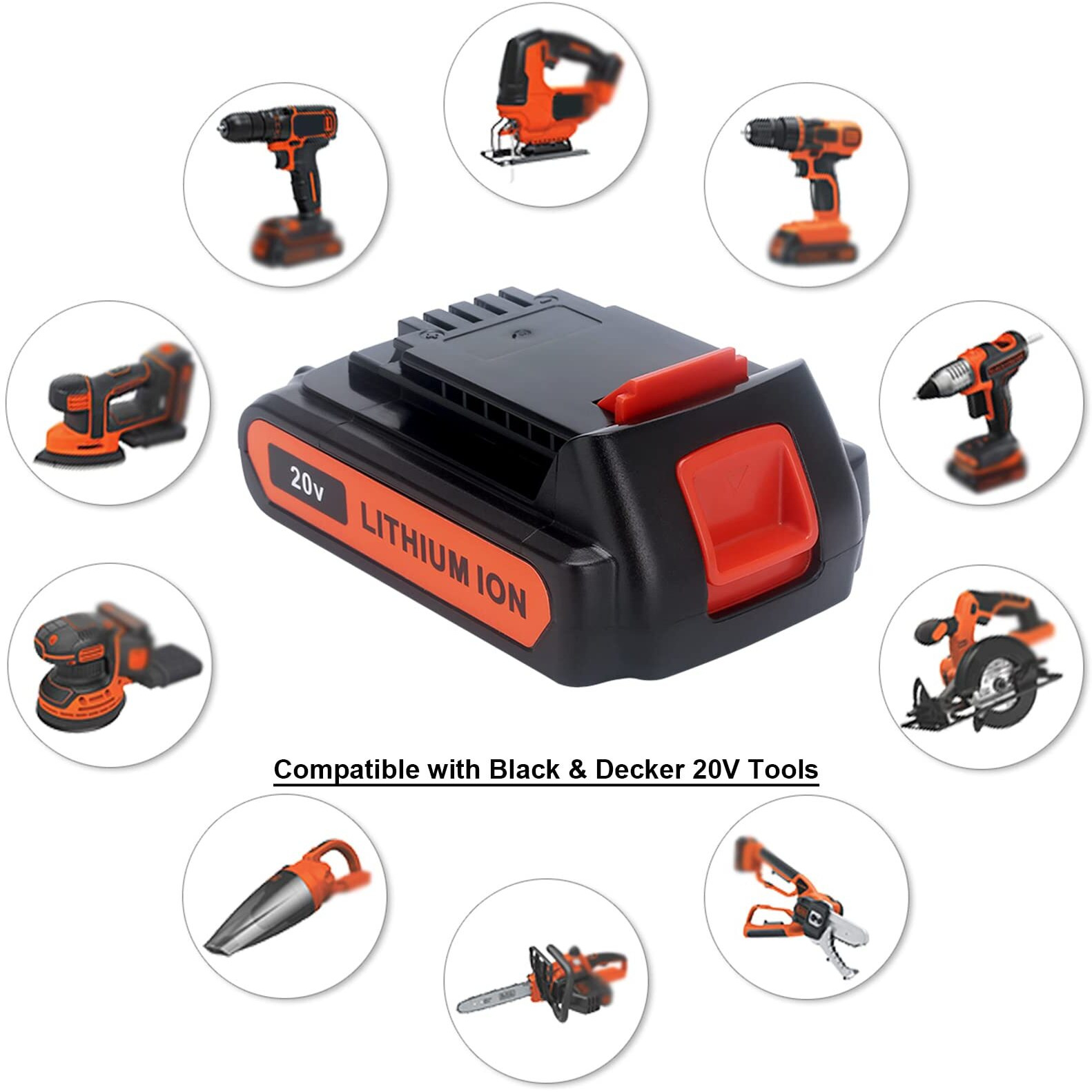 Biswaye Lbxr20 20V Lithium Battery Compatible With Black & Decker 20V Max Lithium Battery Lbxr2520 Lbxr2020 Lbx20 Lb2X4020 Lb2X3020 And Lcc221 Lst522 Lst201 Lst220 Lst300 20V Max Tools