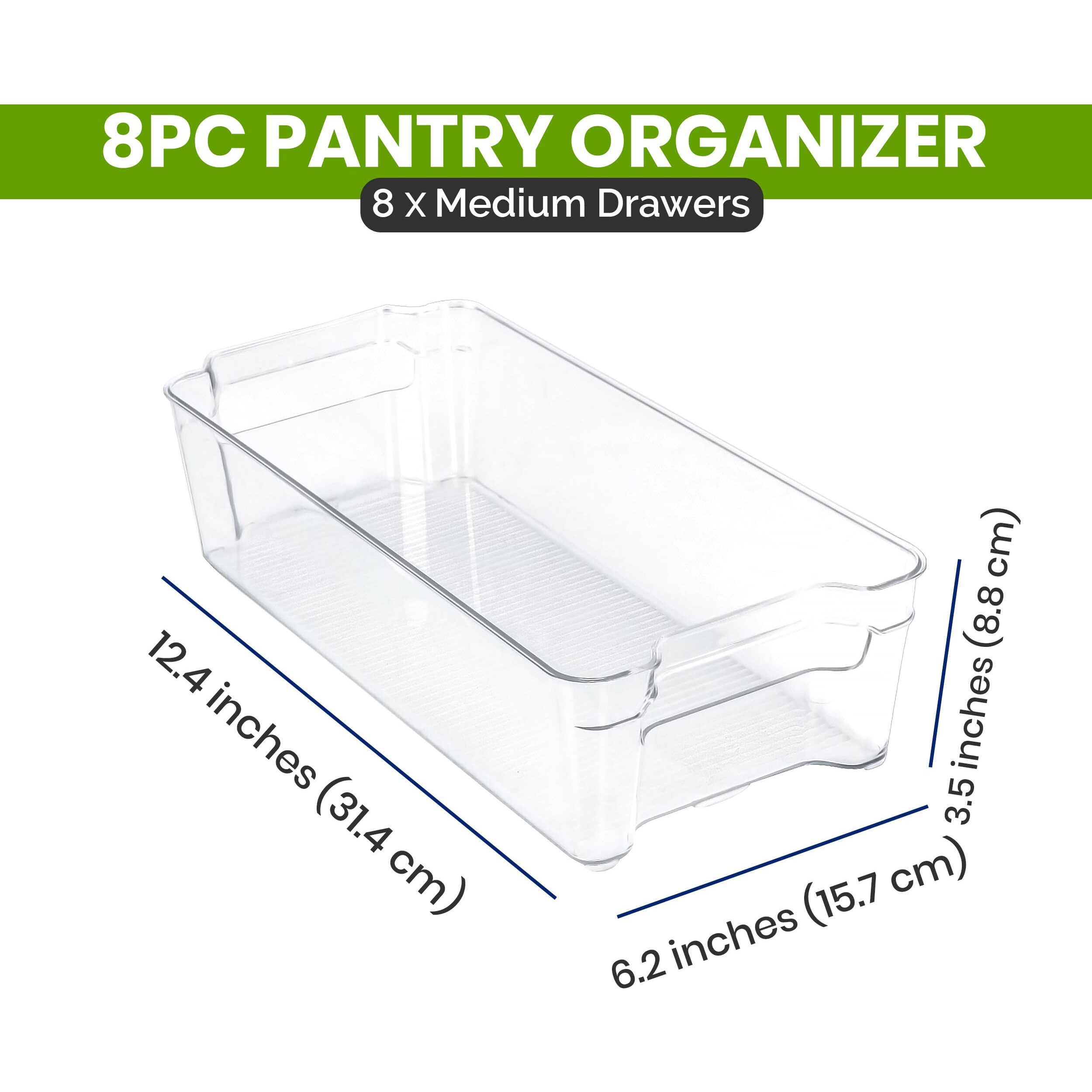Utopia Home - Fridge Organizer Bins - Refrigerator Organizing Bins - Pantry Organizers And Storage - Stackable Storage Bins For Home & Kitchen Pantry Organization And Storage (Pack Of 8, Medium)