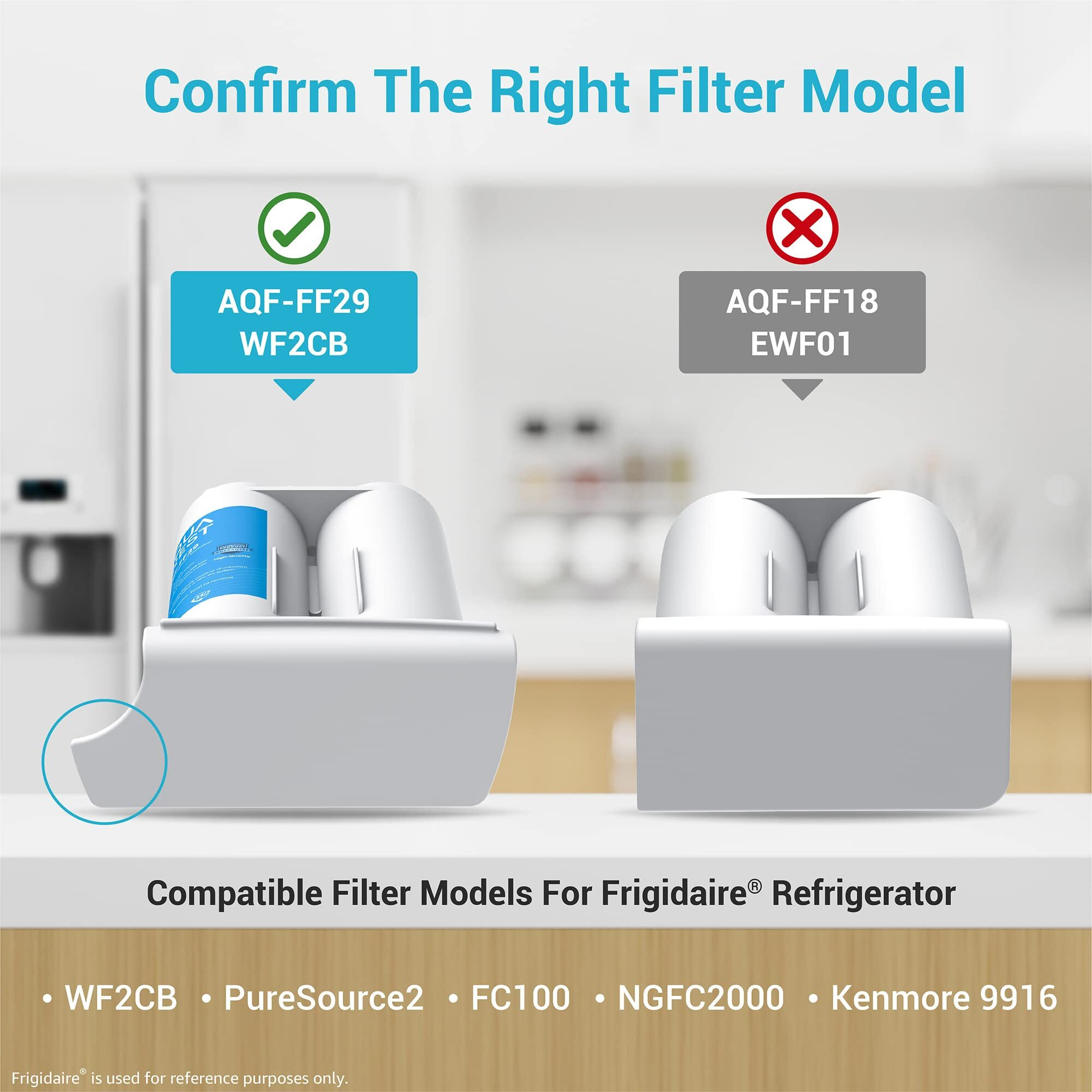 Aqua Crest Replacement For Frigidaire & Electrolux Wf2Cb, Puresource2, Ngfc 2000, Fc100, 1004-42-Fa, Kenmore 9916, 469911, 469916 Refrigerator Water Filter, 3 Filters