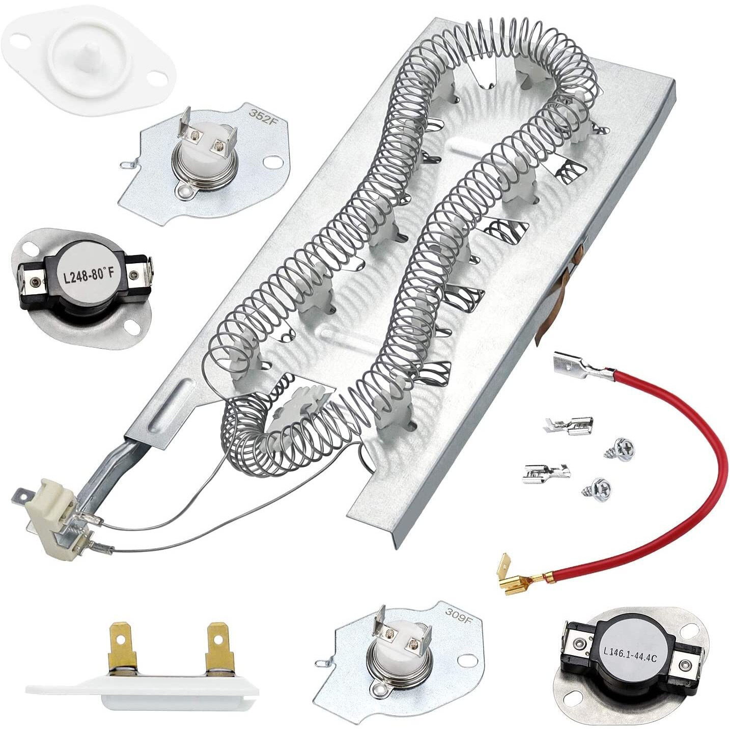 3387747 Wp3387747 Dryer Heating Element Kit-Compatible With Whirlpool Cabrio Kenmore He2 Kenmore Elite He3 Maytag Dryers- Gew9250Pw0 Geq9800Pw1 Wd05X30818 Geq9800Pw2 Geq9800Pw1 Medb835Dw4 Med9700Sq0