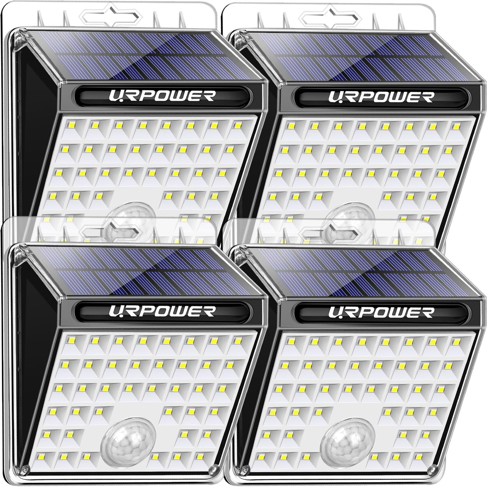 Urpower Solar Lights Outdoor, 40 Led Motion Sensor Security Lights Solar Flood Lights Waterproof Solar Powered Outdoor Lights For Backyard, Fence, Deck, Patio, Garage (4 Pack)