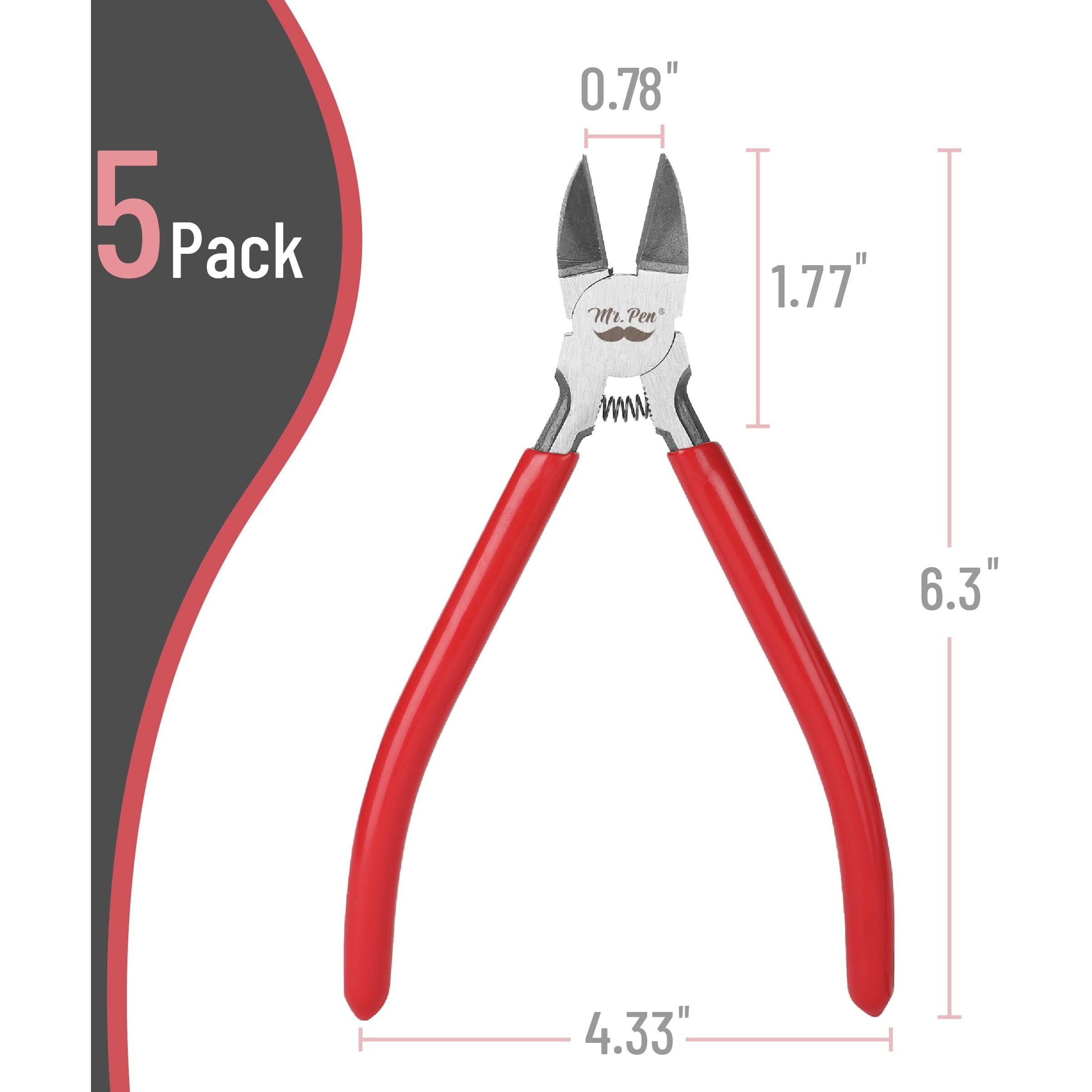 Mr. Pen- Wire Cutter, 6"", 5 Pack, Wire Cutters, Flush Cutters, Side Cutters Pliers, Flush Cutter, Cutting Pliers, Flush Cut Pliers, Small Wire Cutters, Floral Wire Cutter, Diagonal Wire Cutters