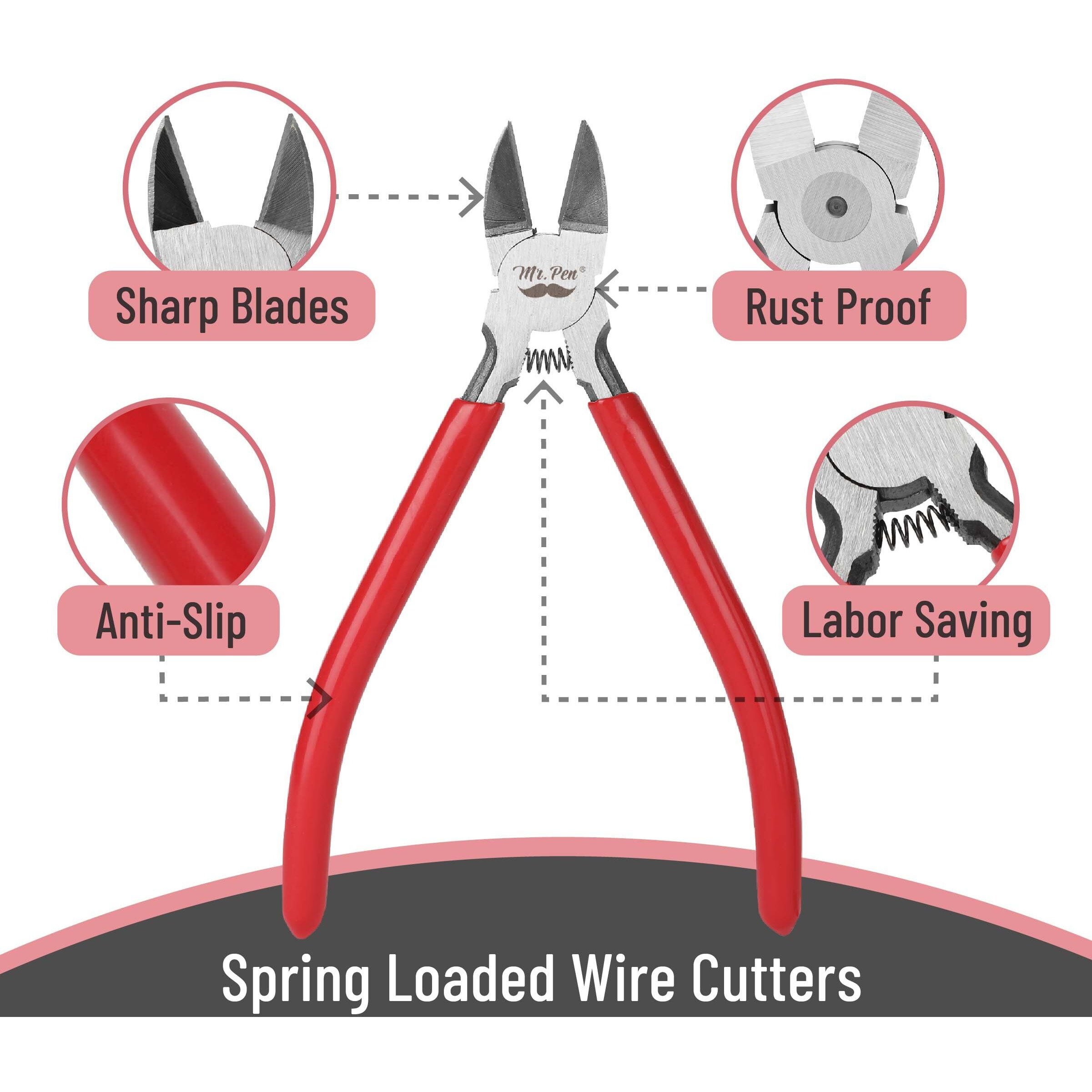 Mr. Pen- Wire Cutter, 6"", 5 Pack, Wire Cutters, Flush Cutters, Side Cutters Pliers, Flush Cutter, Cutting Pliers, Flush Cut Pliers, Small Wire Cutters, Floral Wire Cutter, Diagonal Wire Cutters
