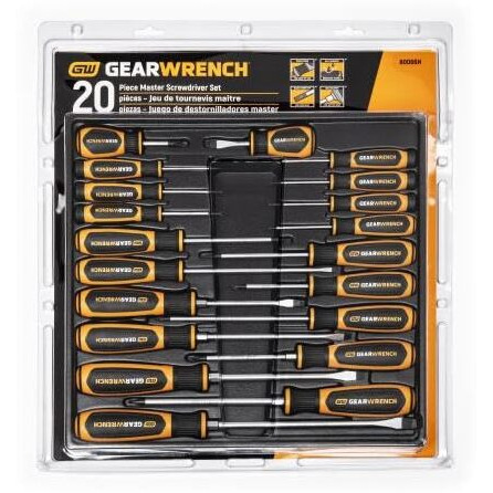 Gearwrench 20 Pc. Phillips/Slotted/Torx Dual Material Screwdriver Set - 80066H