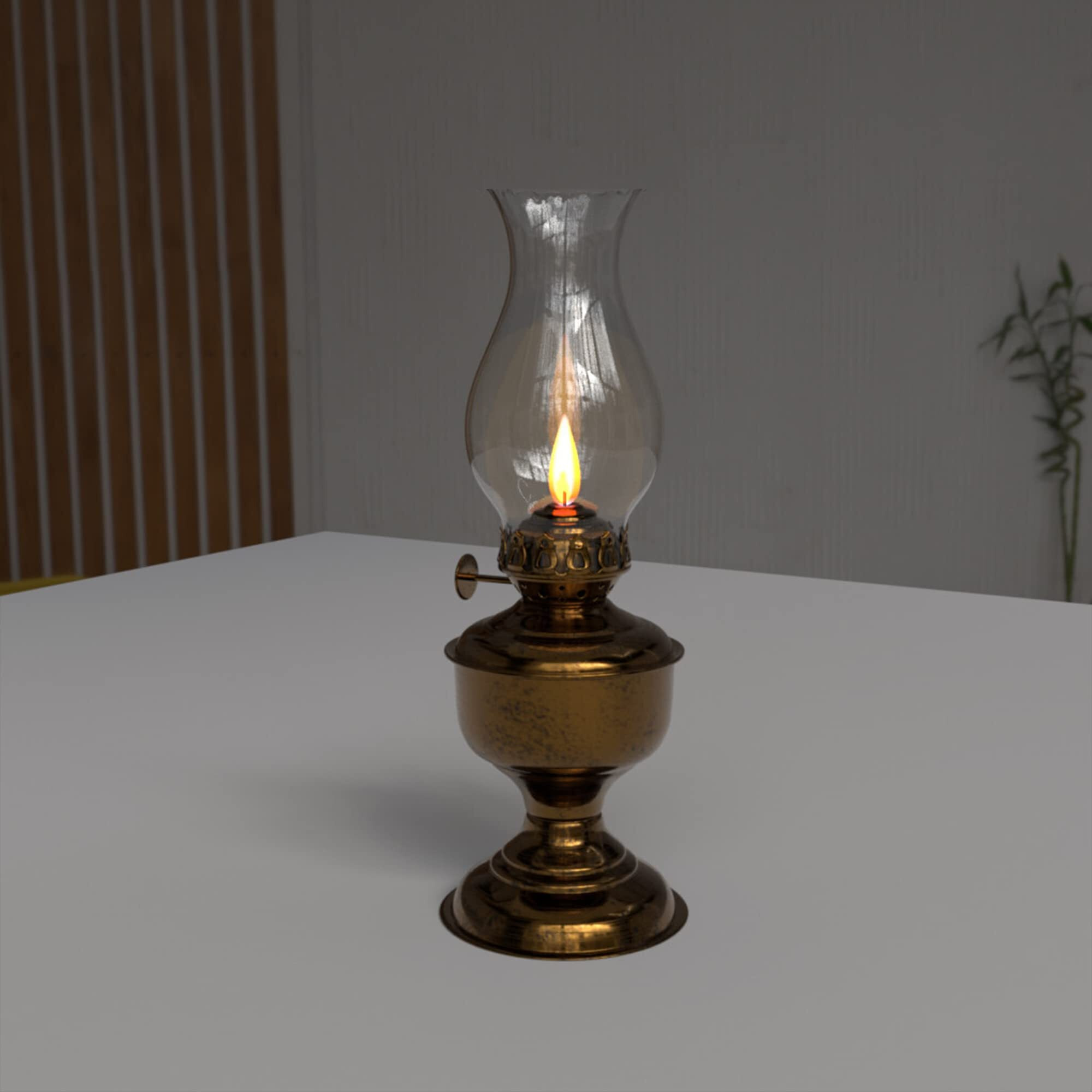 Ciata Oil Lamp, Glass, Victorian Hurricane Chimney Lamp Globe Replacement, 8-1/2 Inch Handblown Clear Glass Chimney Lamp Shade With 2-5/8 Inch Fitter And 3-5/8 Inch Bulge - 2 Pack