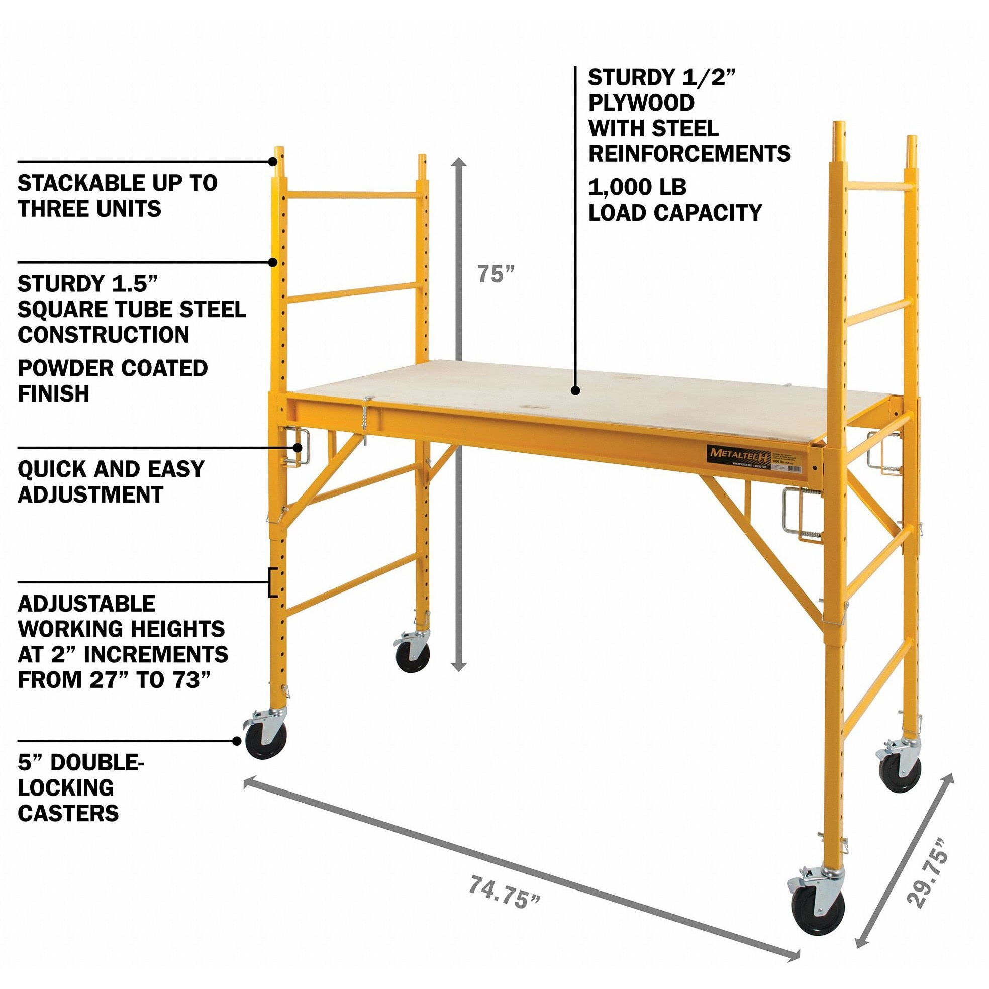 Metaltech Scaffolding Platform, Bakers Scaffold Ladder Roofing Equipment, 6 Ft