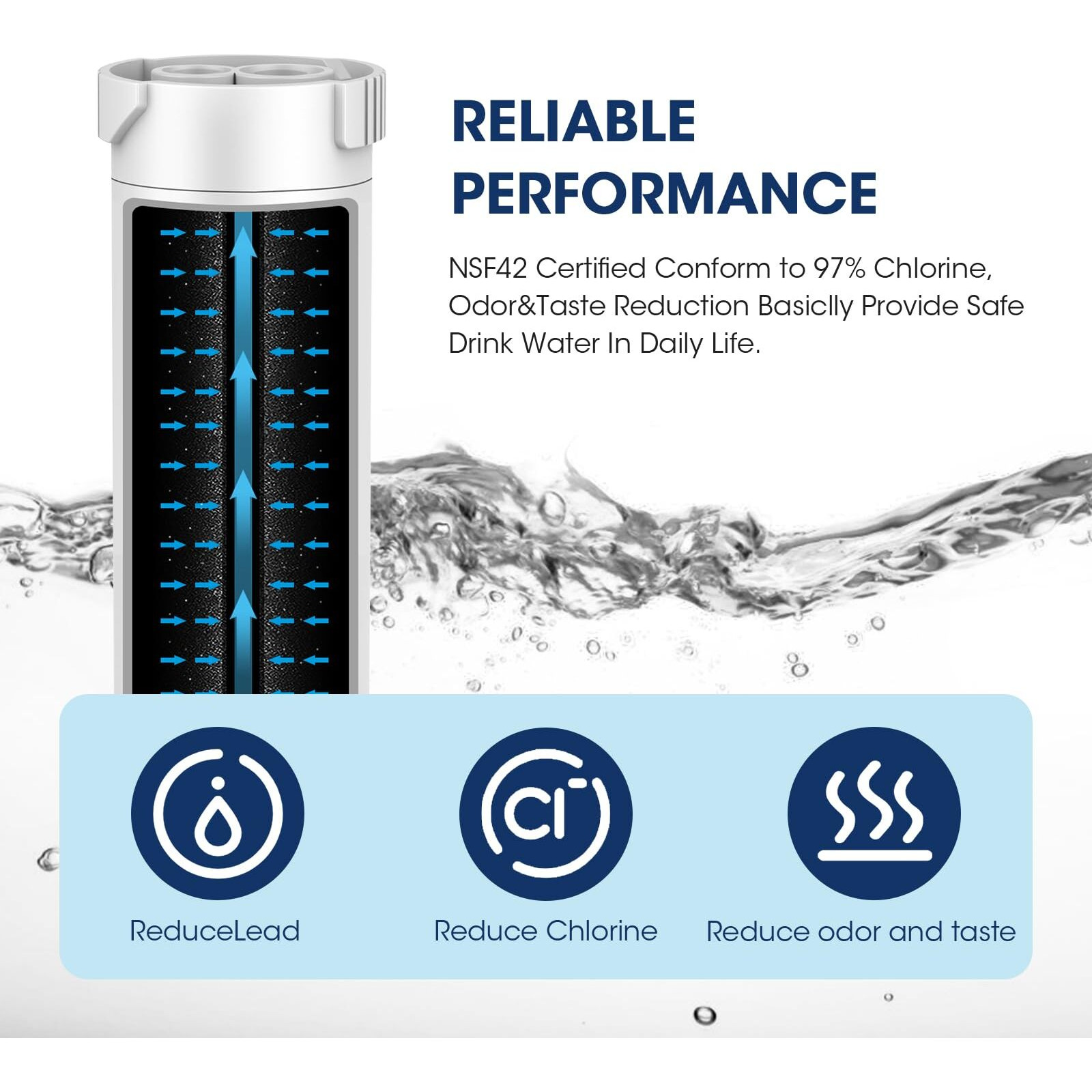 Marriotto Water Filter Compatible With Xwfe (Built-In Chip), Replacement For Ge Xwfe, Xwf Refrigerator Water Filter Pack Of 1