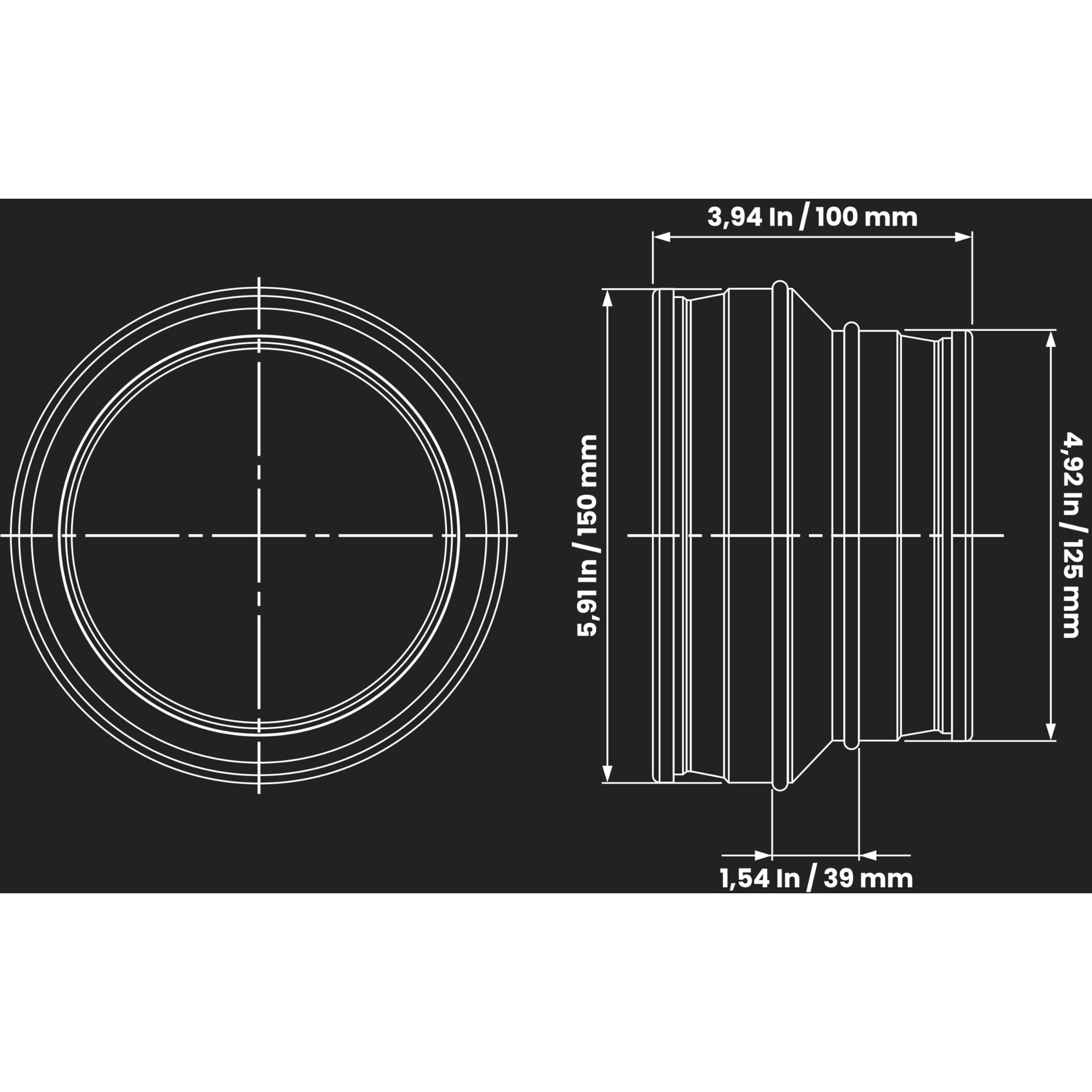 6"" To 5"" Inch Duct Reducer Round Reducer Duct Fitting Pipe Increaser Reducer Made From Galvanized Steel (Drain, Waste And Vent) Reducing Coupling (Metal, 6 To 5 Inch)