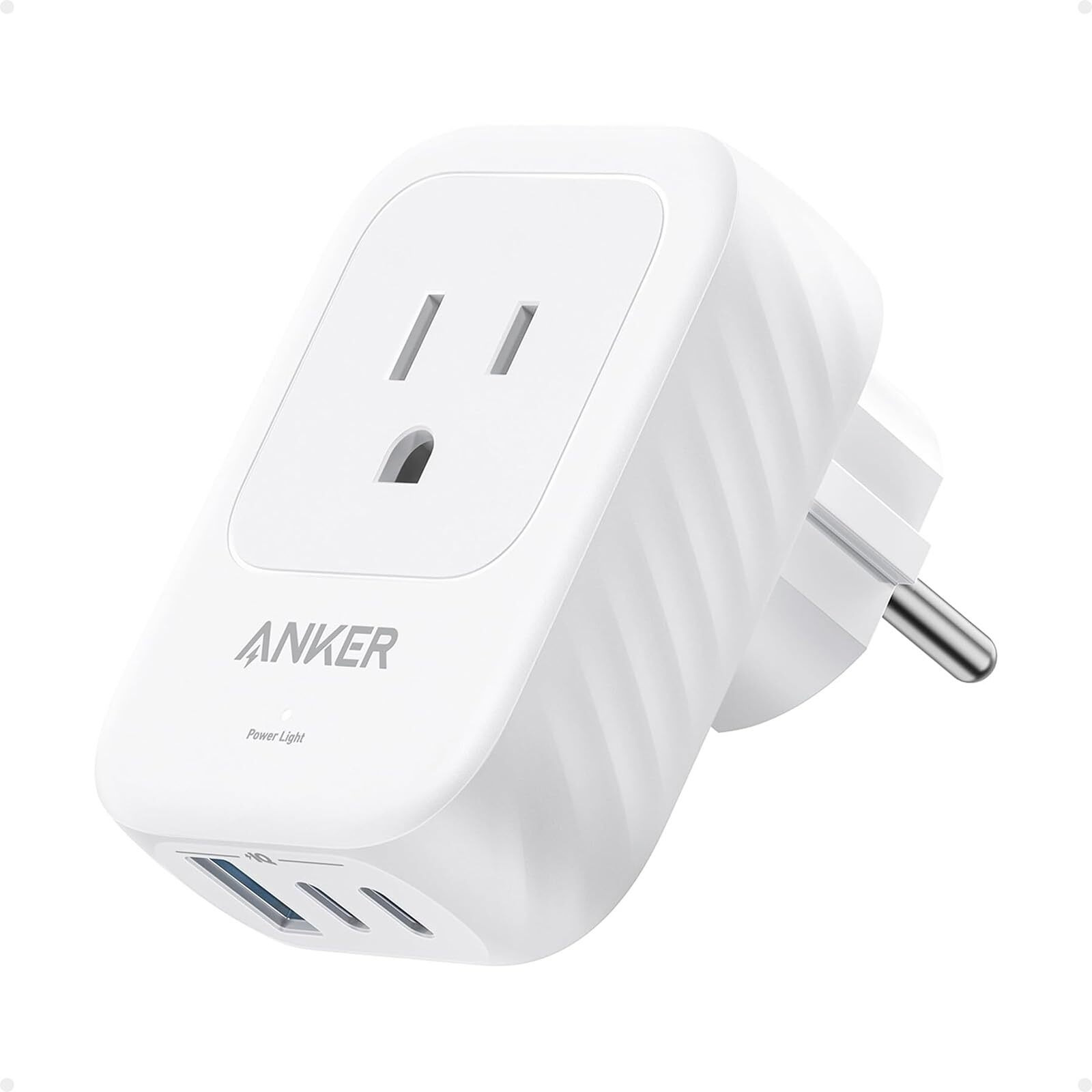 Anker European Travel Plug Adapter, 15W Usb-C Power Plug, Fits Type E/F Sockets With 2 Ac Outlets, 2 Usb C & 1 Usb A Port, Compact For Iphone 15, Ipad, And More (Not Compatible With Type L/G Sockets)
