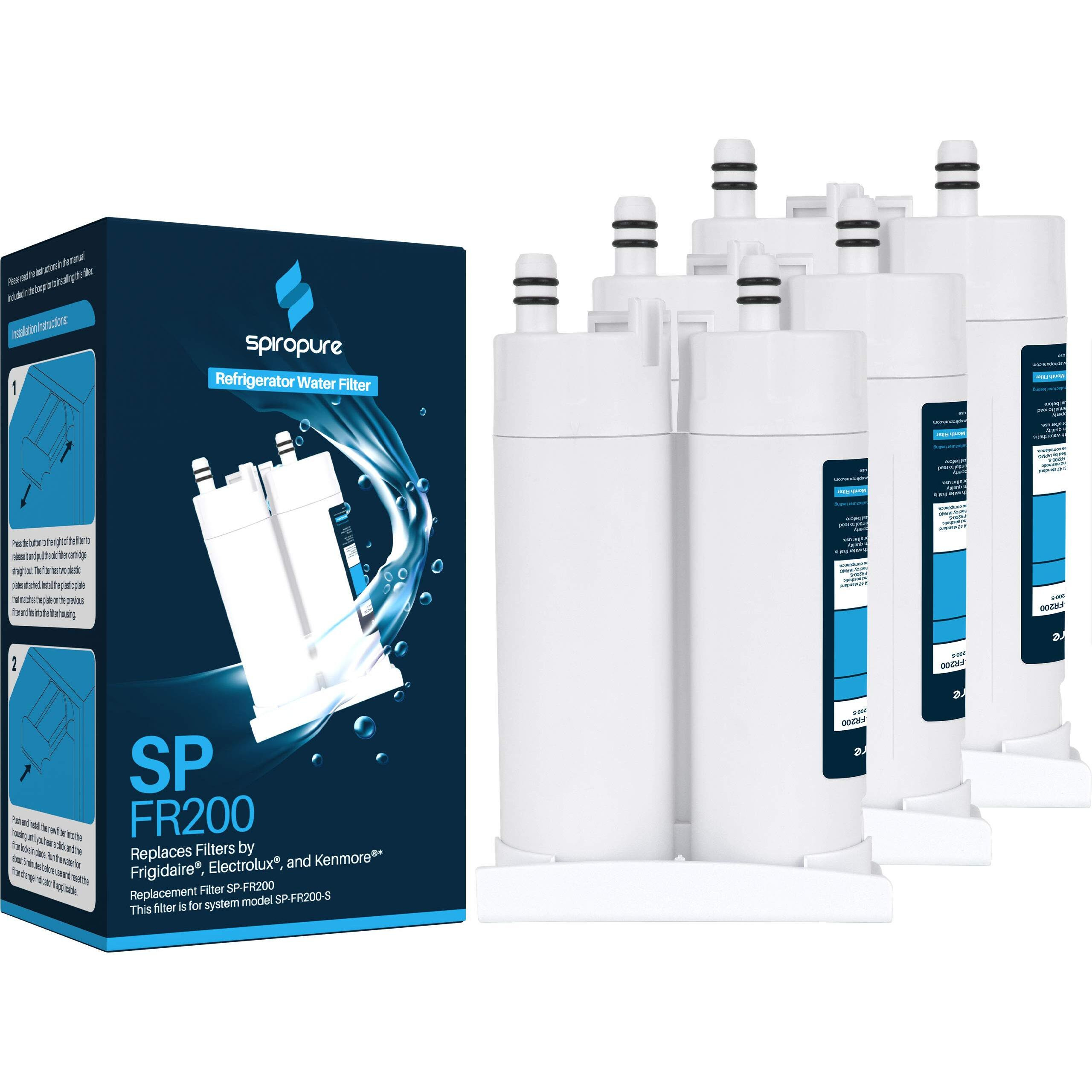 Spiropure Sp-Fr200 Nsf Certified Refrigerator Water Filter Replacement For Wf2Cb, Ewf01, Ngfc-2000, 1004-42-Fa, Puresource2, Plhs269Zdb2, Frs26Kf6Emg, Frs6Lf7Js3, Ewf2Cbpa, 9916 (3 Pack)