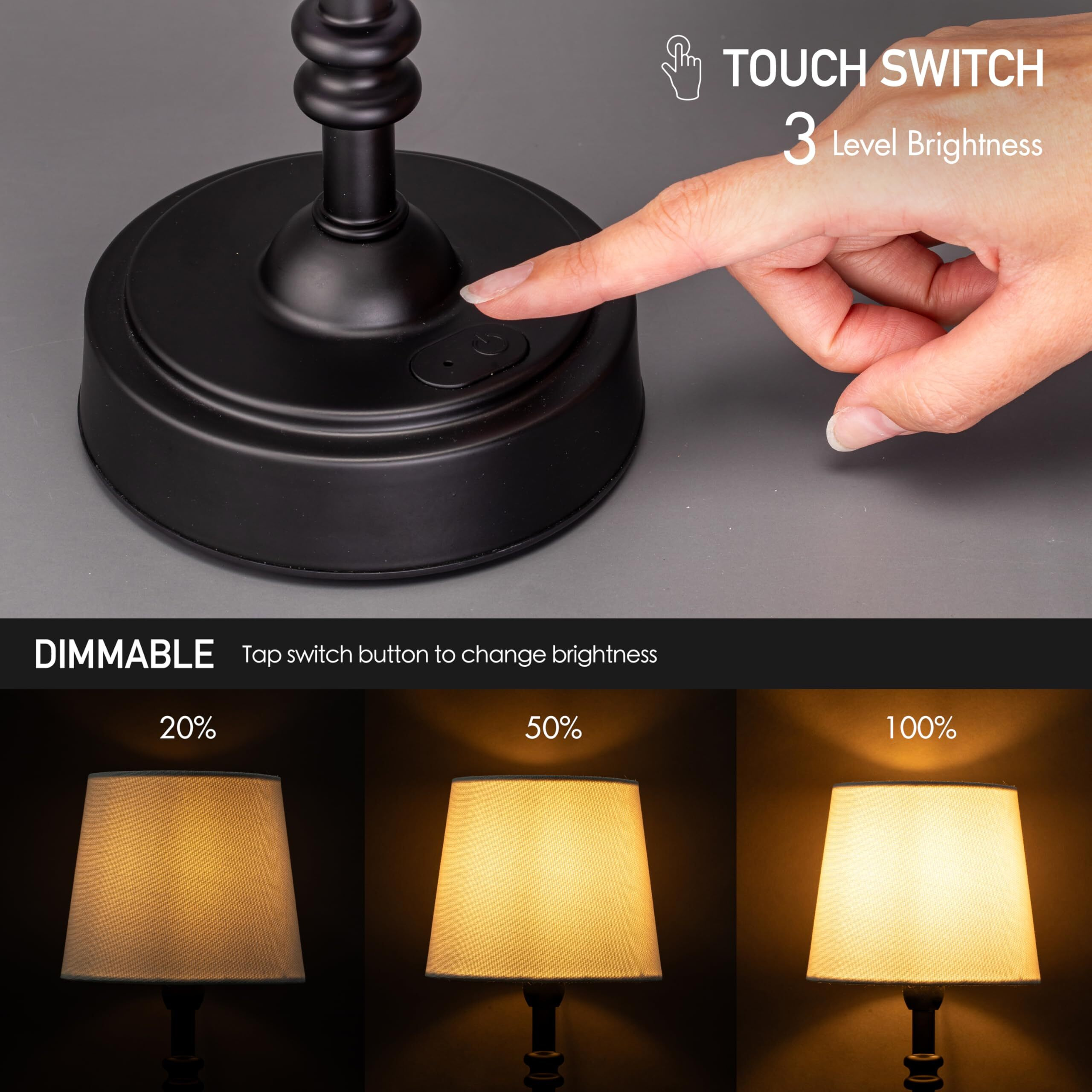 Obright Seraph Mini - Cordless Led Table Lamp With Dimmer (Oil Rubbed Bronze)