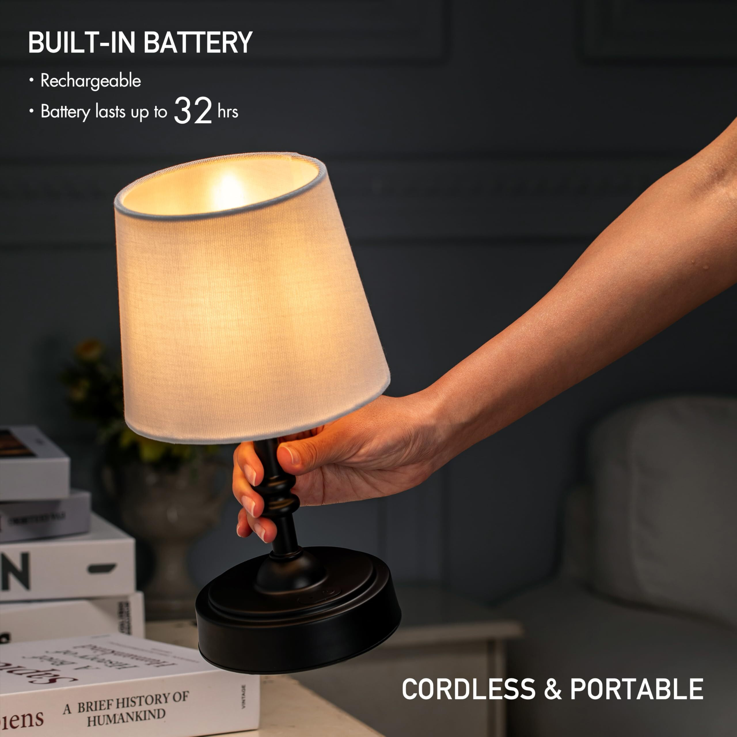 Obright Seraph Mini - Cordless Led Table Lamp With Dimmer (Oil Rubbed Bronze)
