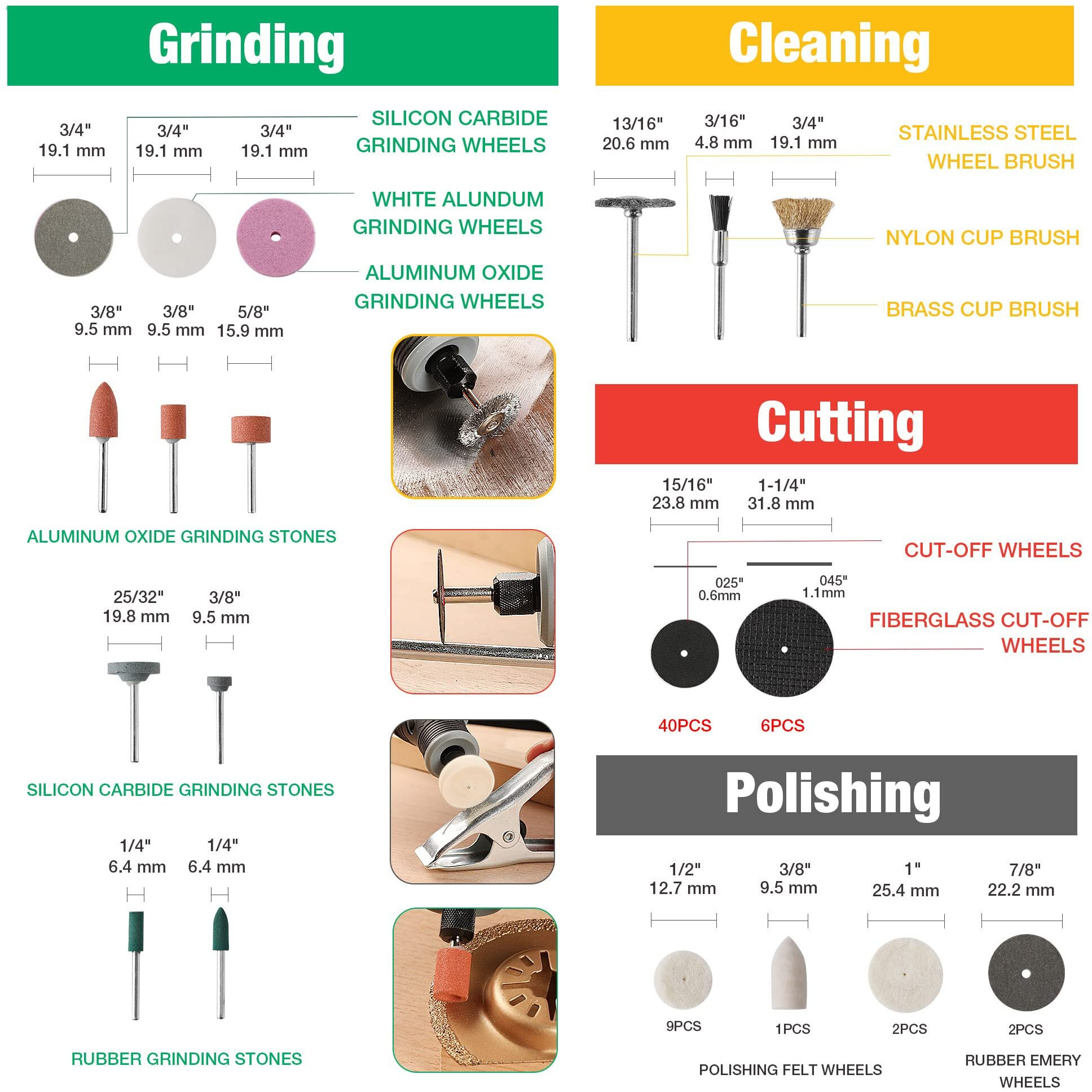Workpro 306Pcs Rotary Tool Accessories Kit, Fits Dremel Rotary Tool, 1/8"" Shanks Diy Universal Fitment For Easy Cutting, Sanding, Grinding, Carving, Polishing, Drilling And Engraving With Storage Case