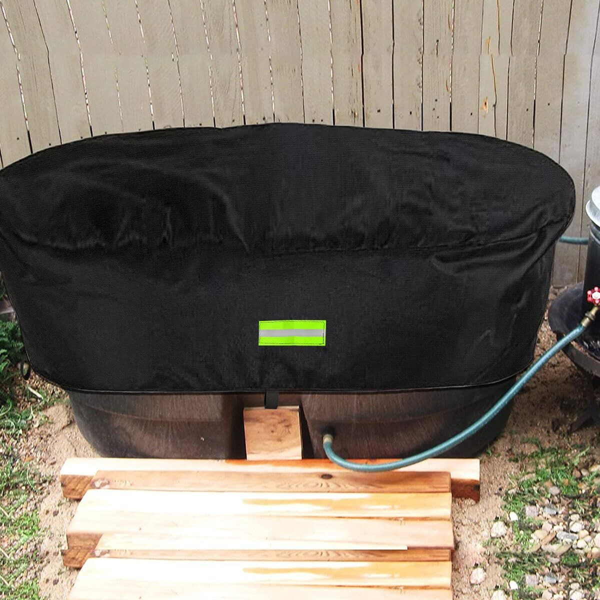 Rubermaid 100 Gallon Waterproof Stock Tank Cover With Zipper, Rectangular Cold Plunge Oval Ice Bath Tub Horse Livestock Water Trough Insulated Hard Cover For Outdoor Polar Protector 100 Gal Hot Tub