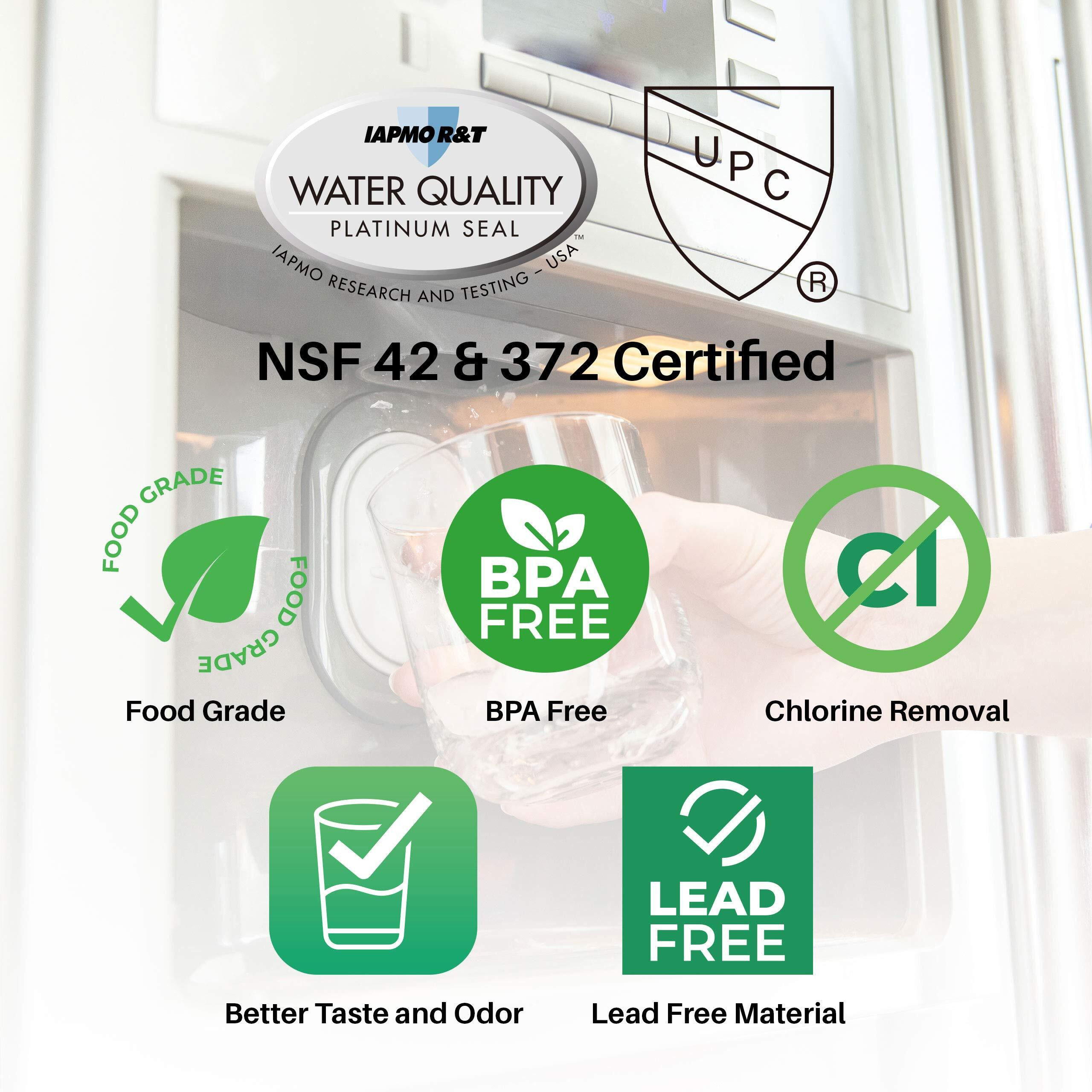 Spiropure Sp-Fr200 Nsf Certified Refrigerator Water Filter Replacement For Wf2Cb, Ewf01, Ngfc-2000, 1004-42-Fa, Puresource2, Plhs269Zdb2, Frs26Kf6Emg, Frs6Lf7Js3, Ewf2Cbpa, 9916 (1 Pack)