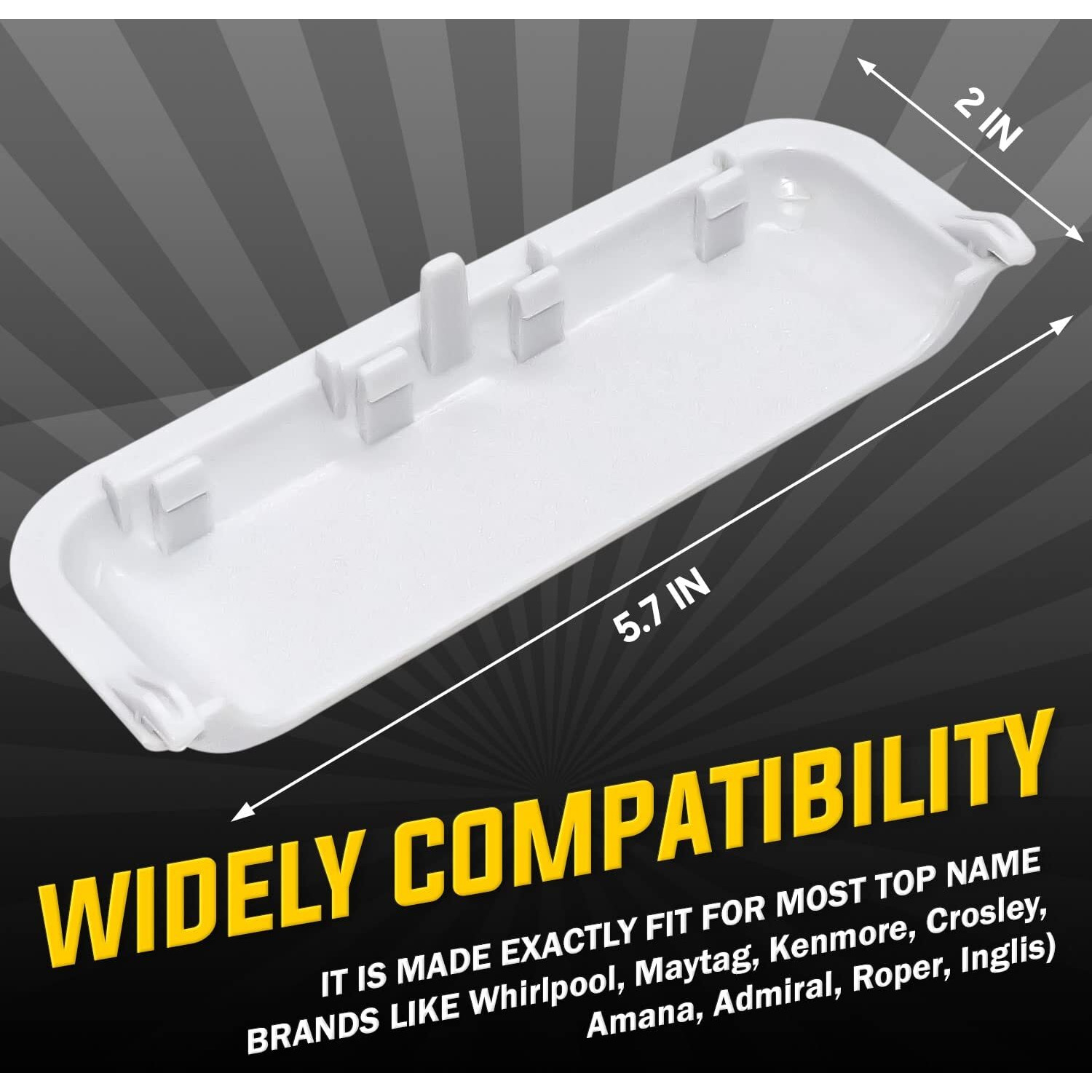 Unbreakable W10861225 Dryer Door Handle By Seentech - Compatible With Whirlpool Kenmore Dryer - Replace Ap5999398 W10861225Vp W10714516 Ps11731583 (Pack 2)