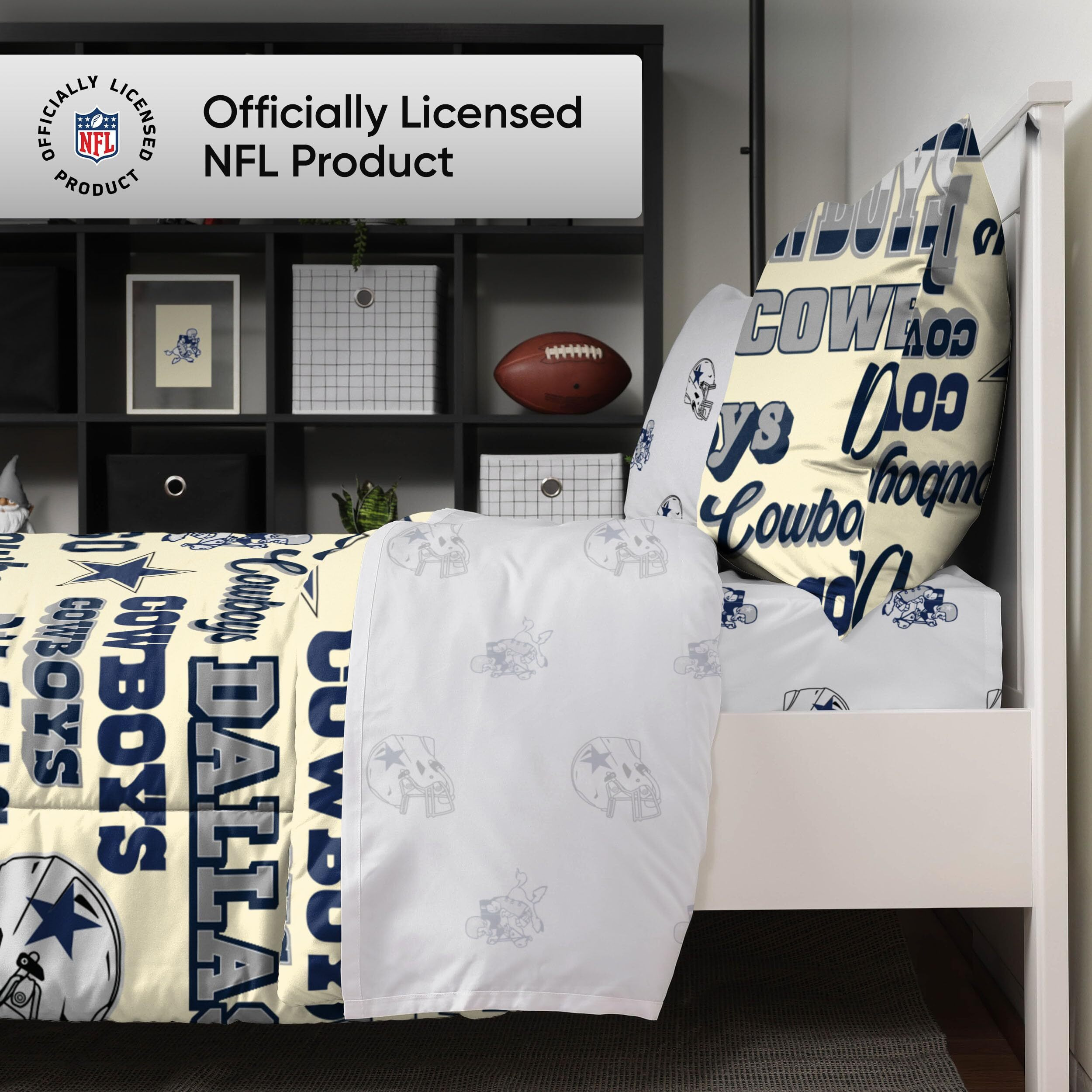 Foco Dallas Cowboys Nfl Retro Bed In A Bag Comforter Bedding 5 Piece Full Set