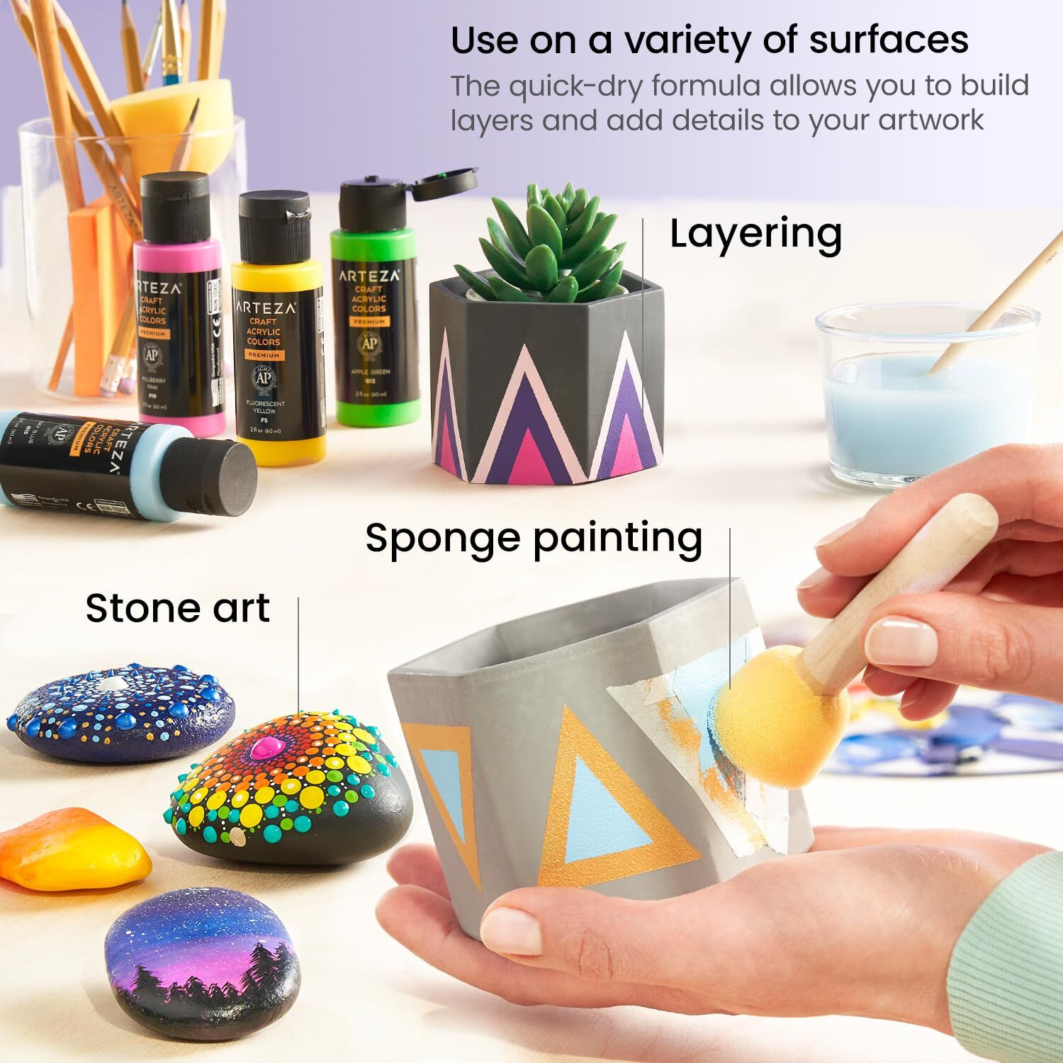 Arteza Craft Acrylic Paint, A404 Watermelon Pink, 4 Ounces Bottle, Water-Based, Blendable, Matte Acrylic Paint For Art & Diy Outdoor Projects
