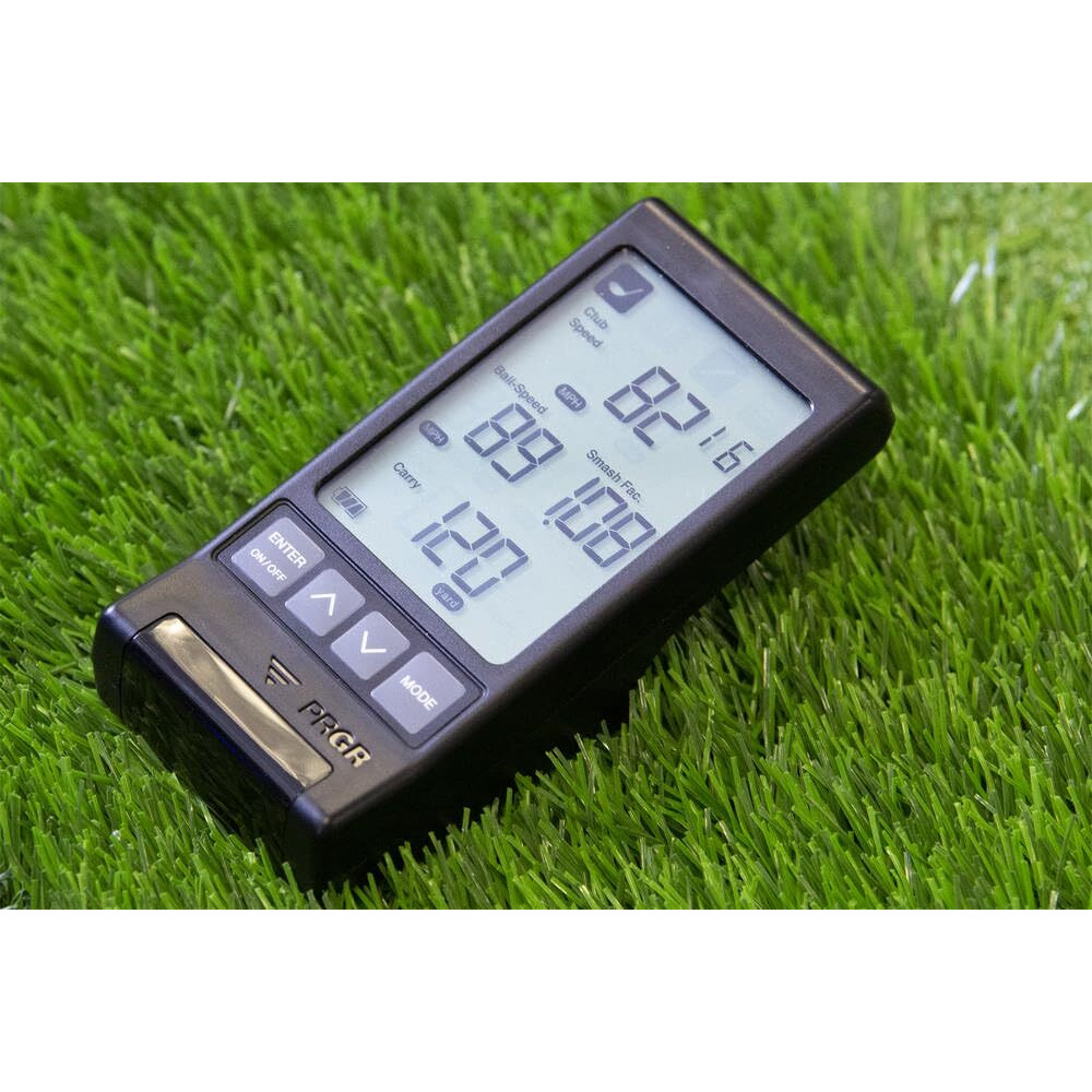 Prgr Hs 130-A Portable Golf Launch Monitor | Doppler Radar Measures Club & Ball Speed, Smash Factor, Total & Carry Distance | Tracks Swing Speed Training Aids
