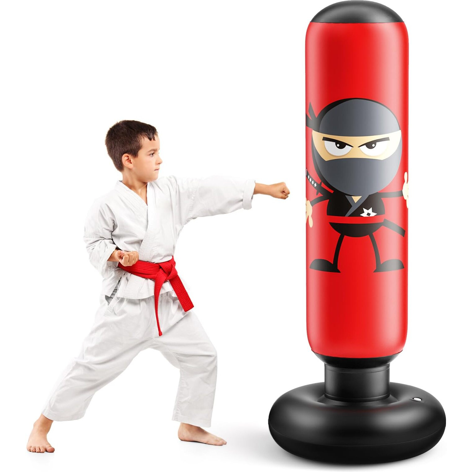 Inflatable Kids Punching Bag, Punching Bag Karate Gifts For Boys And Girls, Boxing Bag For Immediate Bounce Back For Practicing Karate, Taekwondo, And To Relieve Pent Up Energy In Kids And Adults
