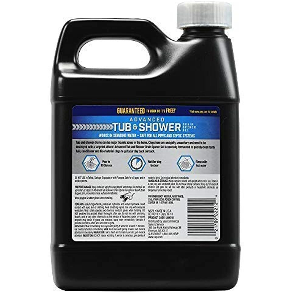 Zep Advanced Tub And Shower Drain Opener Gel - 32 Ounce - U49210 - Formulated For Hair, Soap And Conditioner