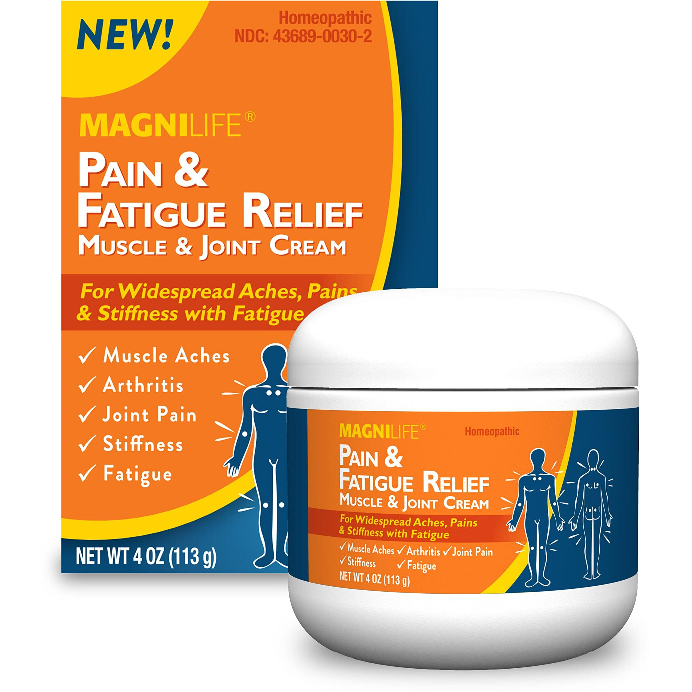 Magnilife Pain And Fatigue Relief Cream, Fast-Acting Relief For Fibromyalgia, Arthritis, Muscle Aches, And Joint Pain - 4Oz