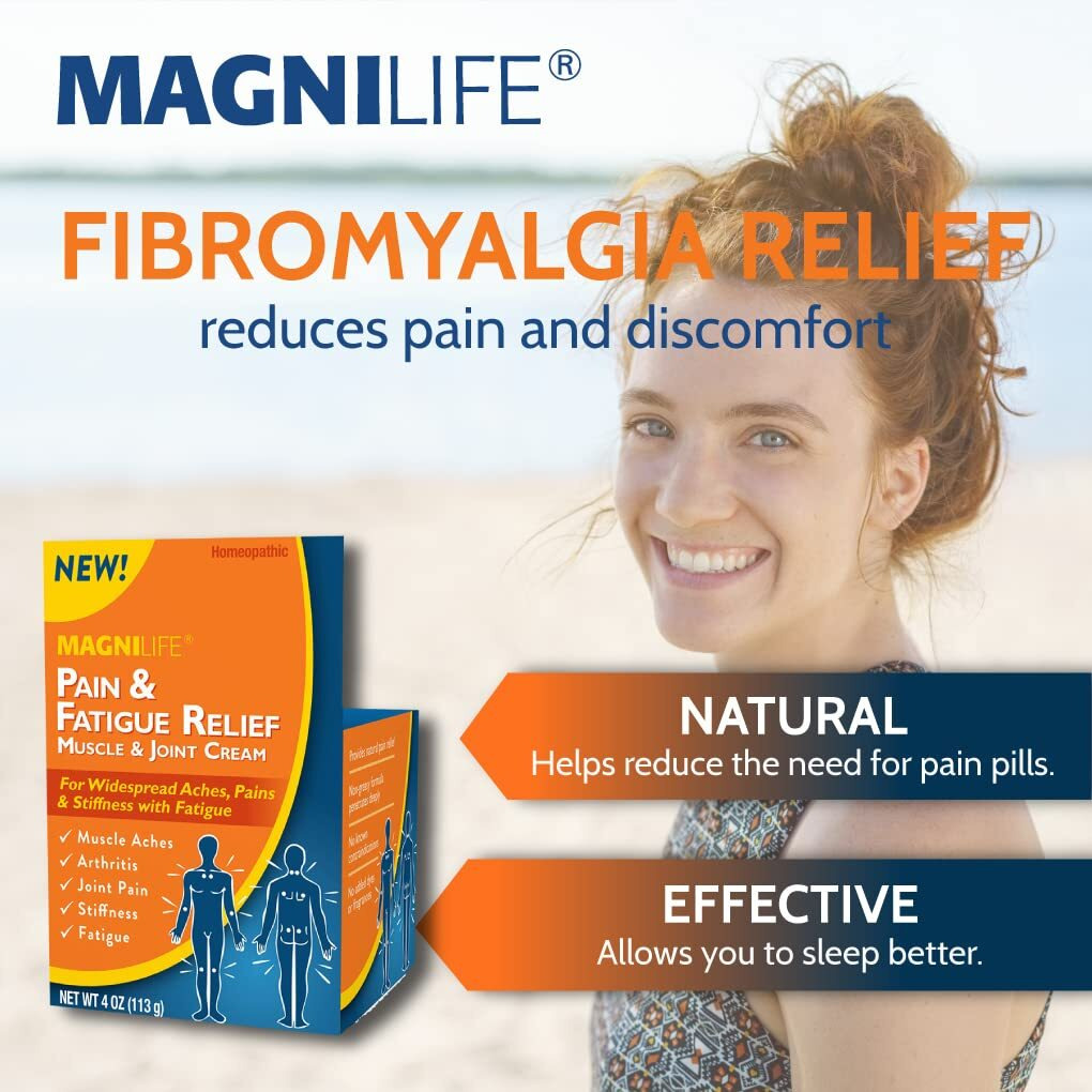 Magnilife Pain And Fatigue Relief Cream, Fast-Acting Relief For Fibromyalgia, Arthritis, Muscle Aches, And Joint Pain - 4Oz