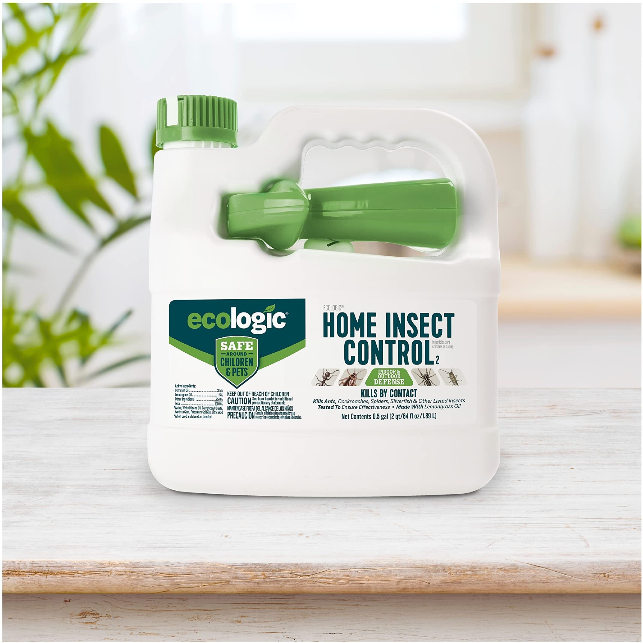 Ecologic Home Insect Control, Kills Cockroaches, Ants, Spiders And More, Indoor & Outdoor Use, Safe Around Children And Pets, (Rtu Spray) 64 Fl Oz (Pack Of 1)