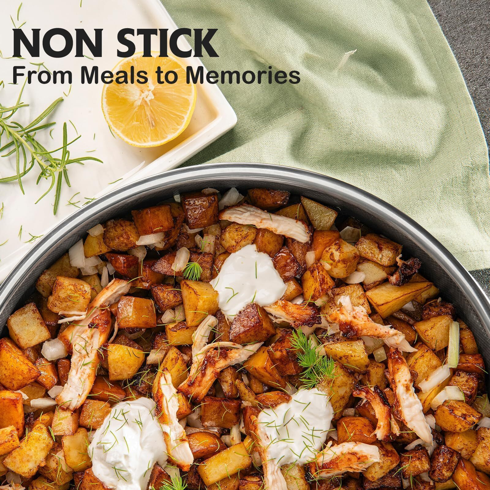 Klapola Saute Pan,Hybrid Non Stick 5 Quart Everyday Pan,Chicken Fryer, Pfoa Free Cookware,12 Inch Deep Frying Pans With Lid,Dishwasher And Oven Safe,Works On Induction,Ceramic And Gas Cooktops