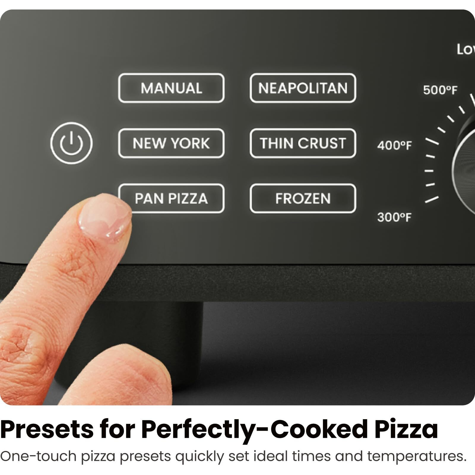 Chefman Indoor Pizza Oven - Makes 12 Inch Pizzas In Minutes, Heats Up To 800F - Countertop Electric Pizza Maker With 5 Touchscreen Presets, Pizza Stone And Peel Included - Stainless Black