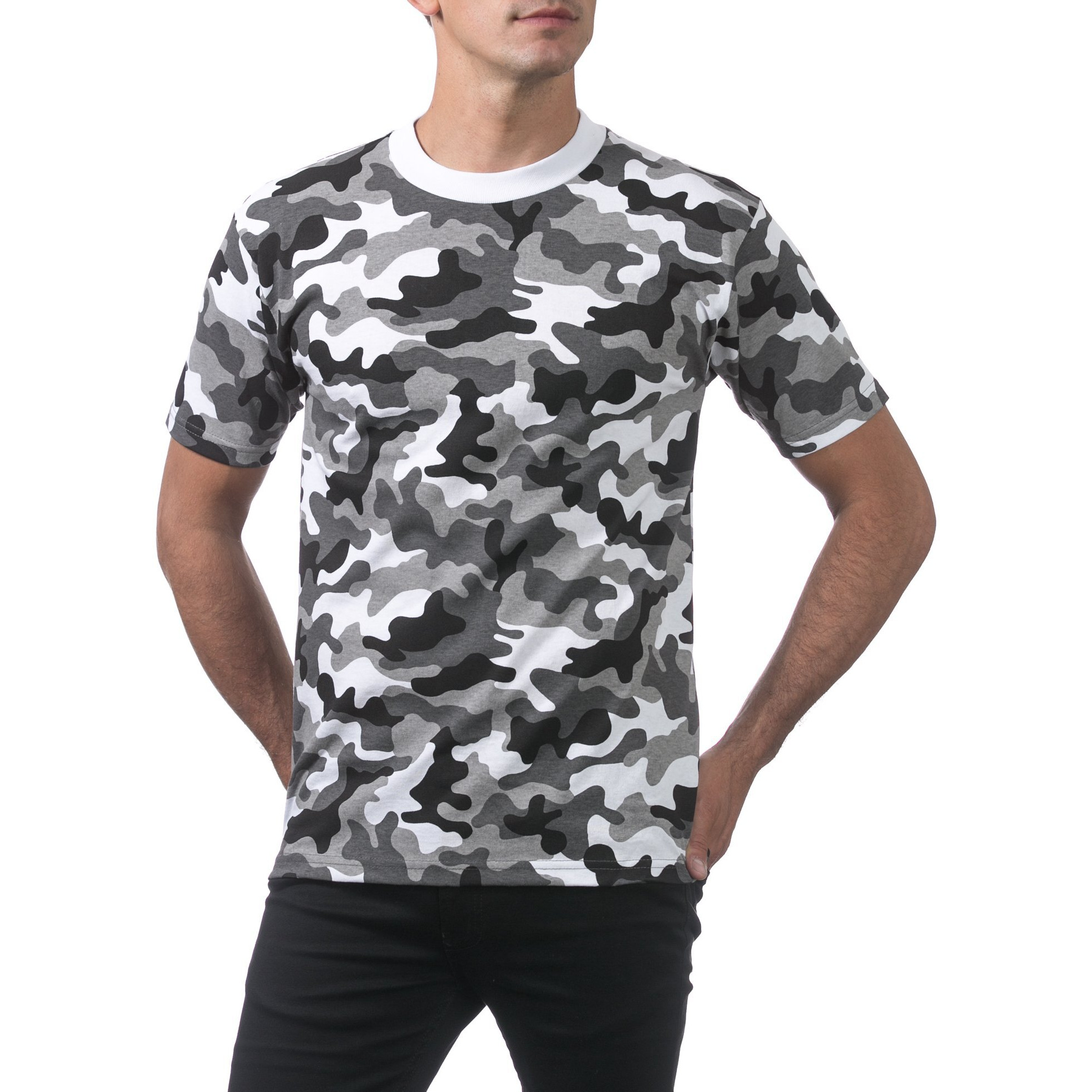 Pro Club Men's Comfort Cotton Short Sleeve T-Shirt, City Camo, Medium
