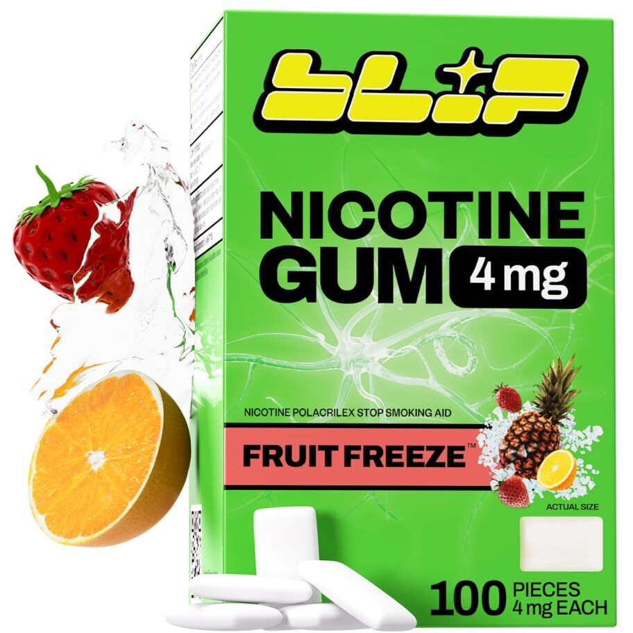 Blip Nrt Nicotine Gum - 4Mg Fruit Freeze (100 Count) - Help Quit Smoking Aid, Reduce Cravings - Nicotine Replacement