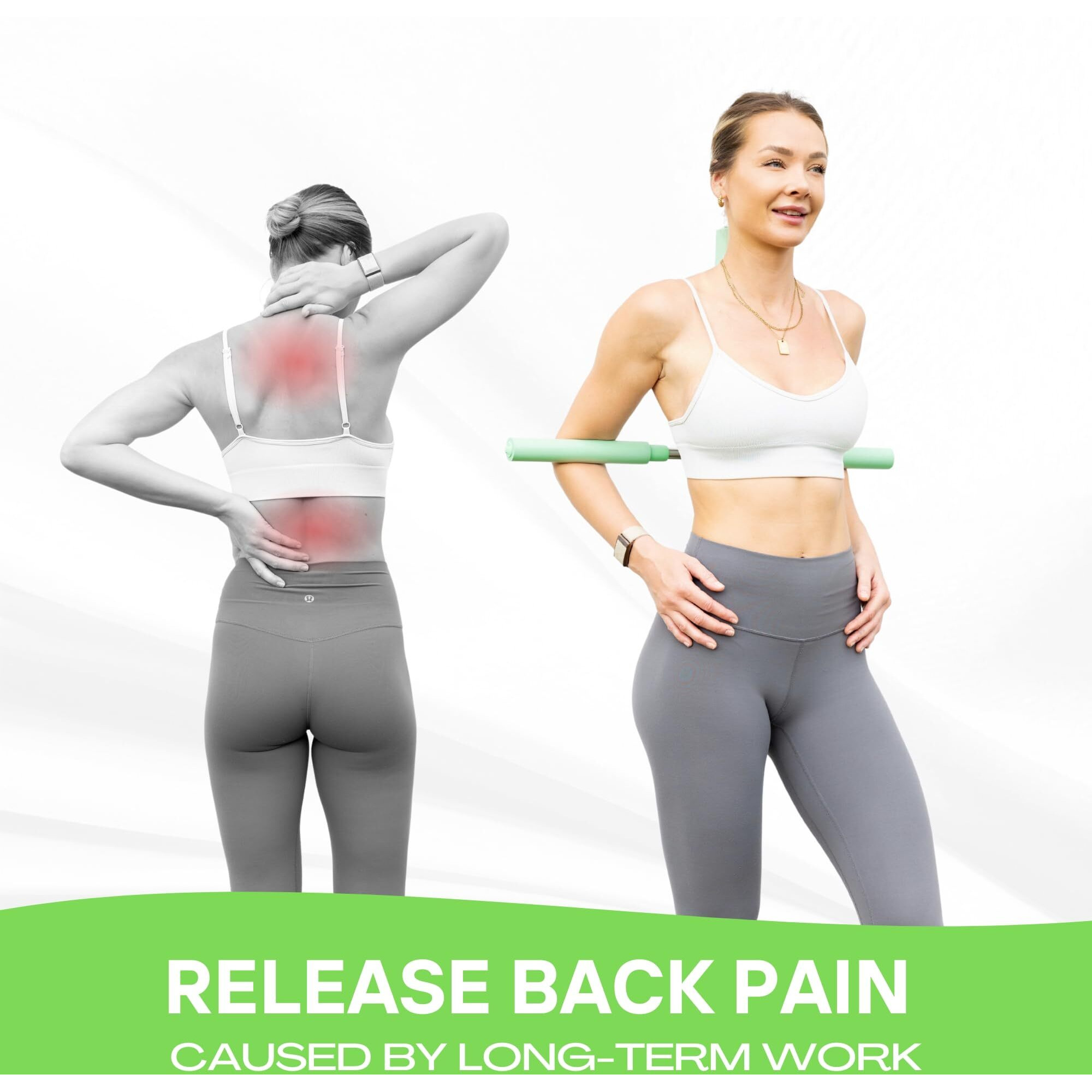 Bodytree Posture Corrector Yoga Cross Stick - Back Pain Relief For Men Women - Stretcher And Straightener For Upper And Lower Back - Stretch Pole - Neck Hump Equipment Bar Device Brace