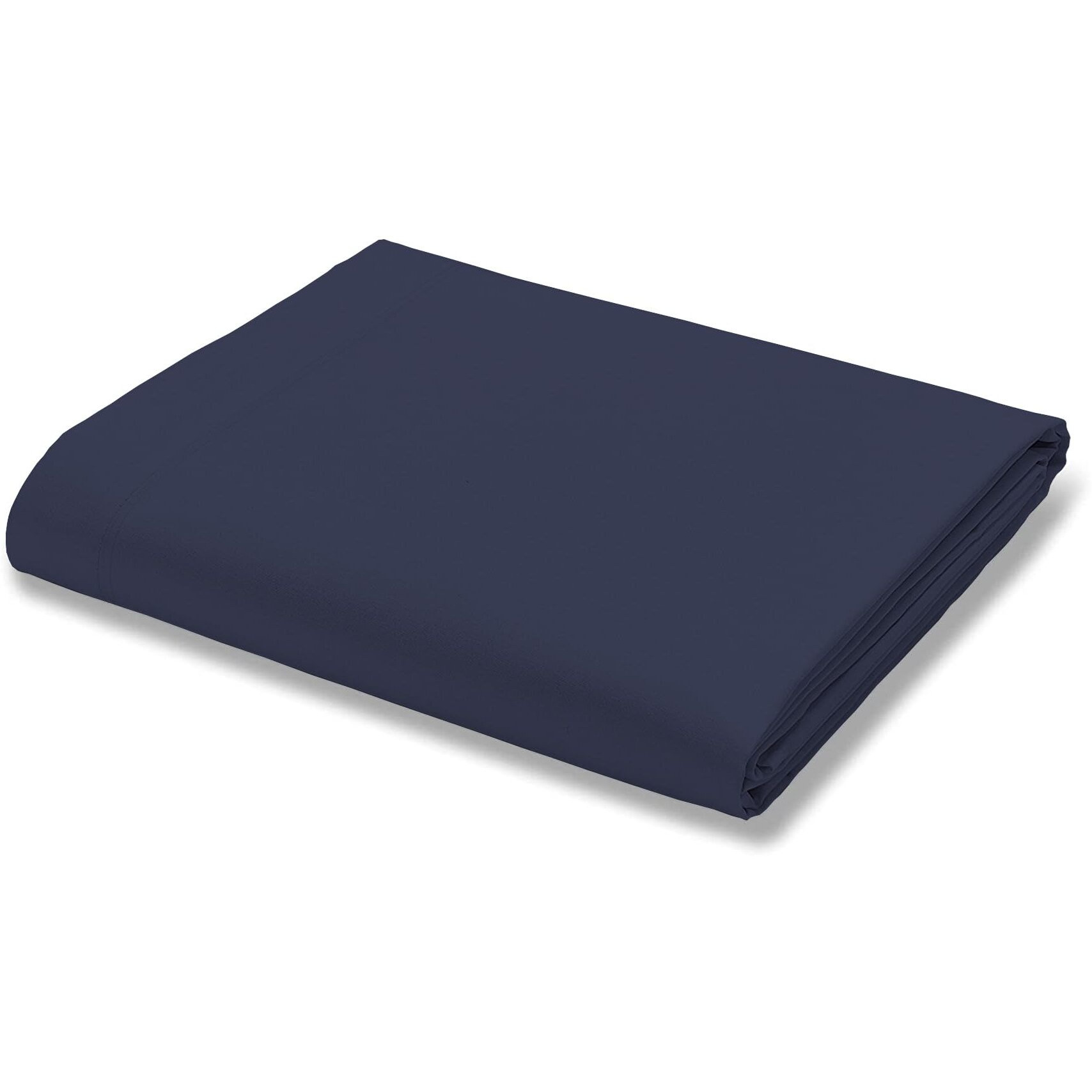 100% Cotton Dark Blue Full Size Flat Sheet Only, Cool & Crisp Percale Weave Flat Sheet, Highly Breathable & Comfortable, Top Sheet Dark Blue (82 In. X 96 In.)