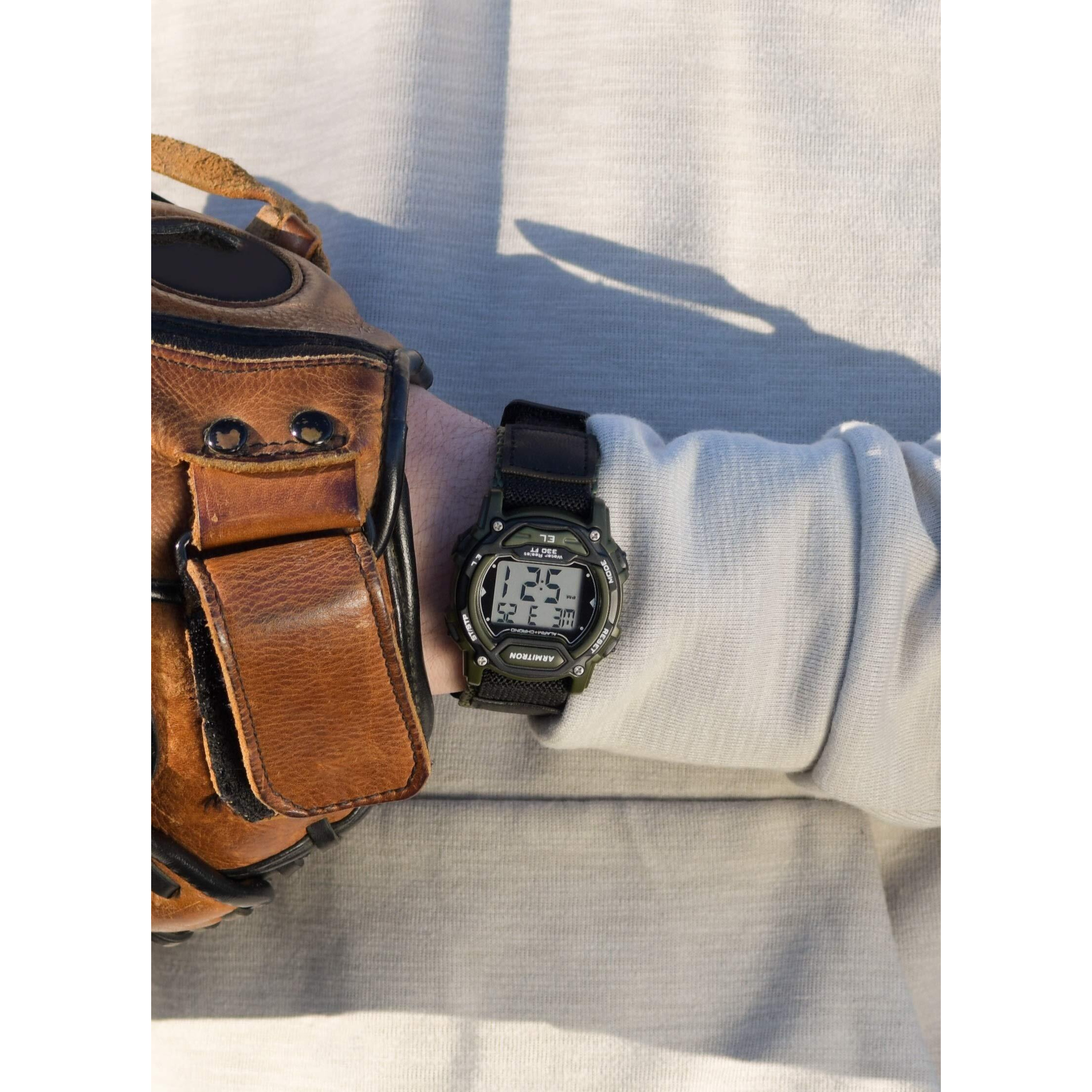 Armitron Sport Quartz Sport Watch With Nylon Strap, Black, 24 (Model 45/7004Dgn)
