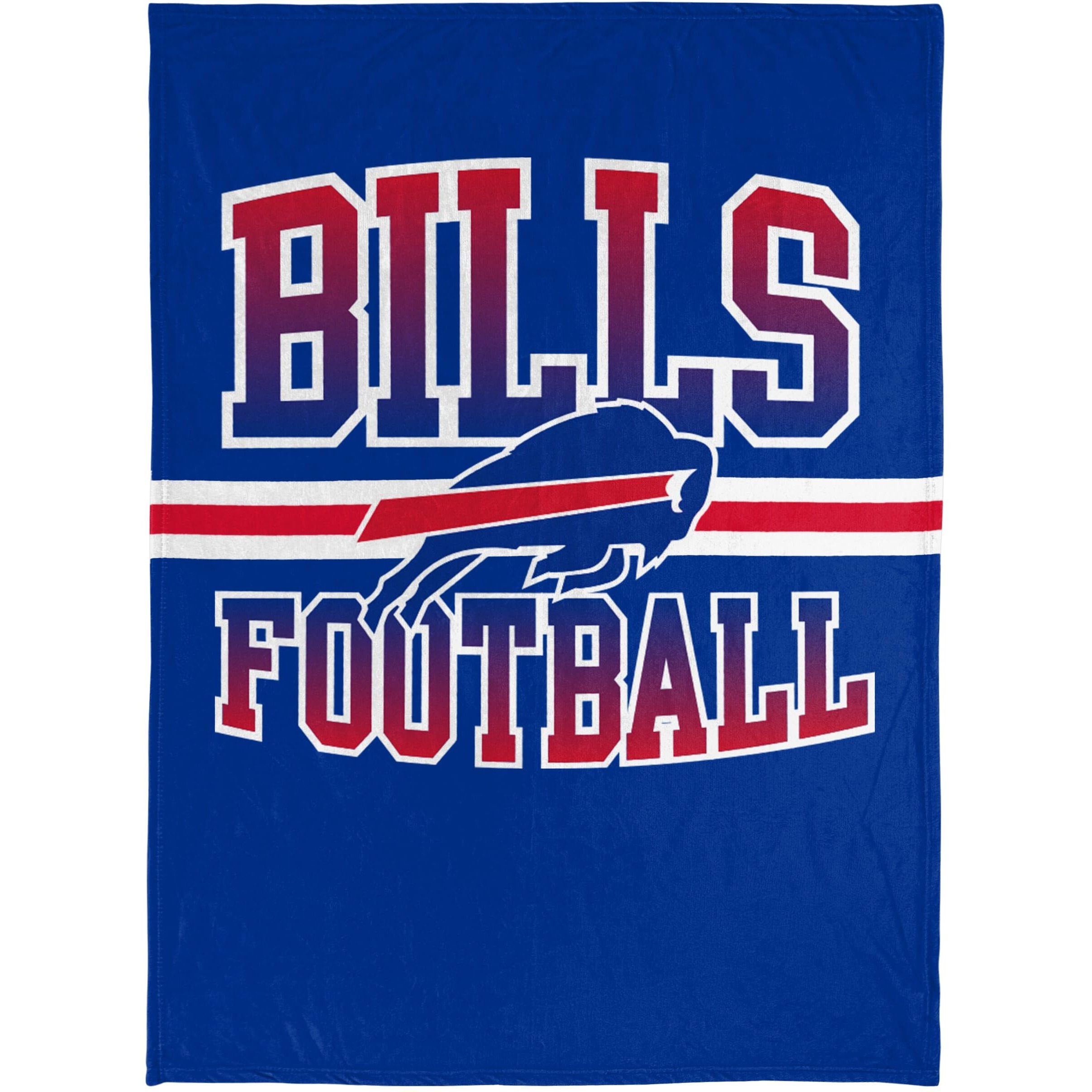 Foco Nfl Micro Raschel Plush Throw Blanket, Stripe Logo 45 X 60, Buffalo Bills
