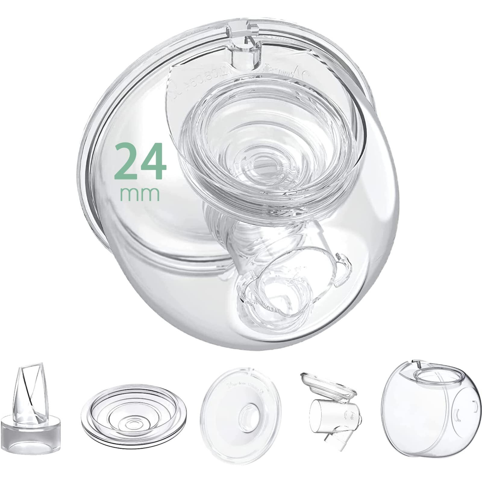 Mompmuir Overall Compatible With Momcozy/Tsrete/Hauture/Padram/Loveoflive/Omfmf /S9 Pro/S10/S12 Parts Replace, Wearable Breast Pump Accessories - Collector Milk Cup Whole Bowl (24Mm) - 1 Pack