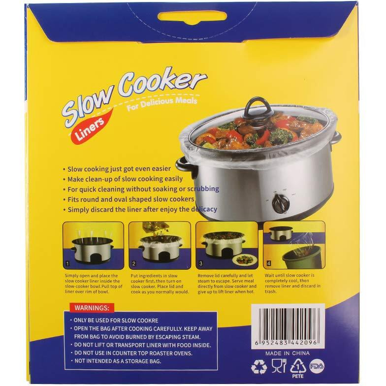 Wrapok Slow Cooker Liners Kitchen Disposable Cooking Bags Bpa Free For Oval Or Round Pot, Large Size 13 X 21 Inch, Fits 3 To 8.5 Quarts - 3 Pack (30 Bags Total)