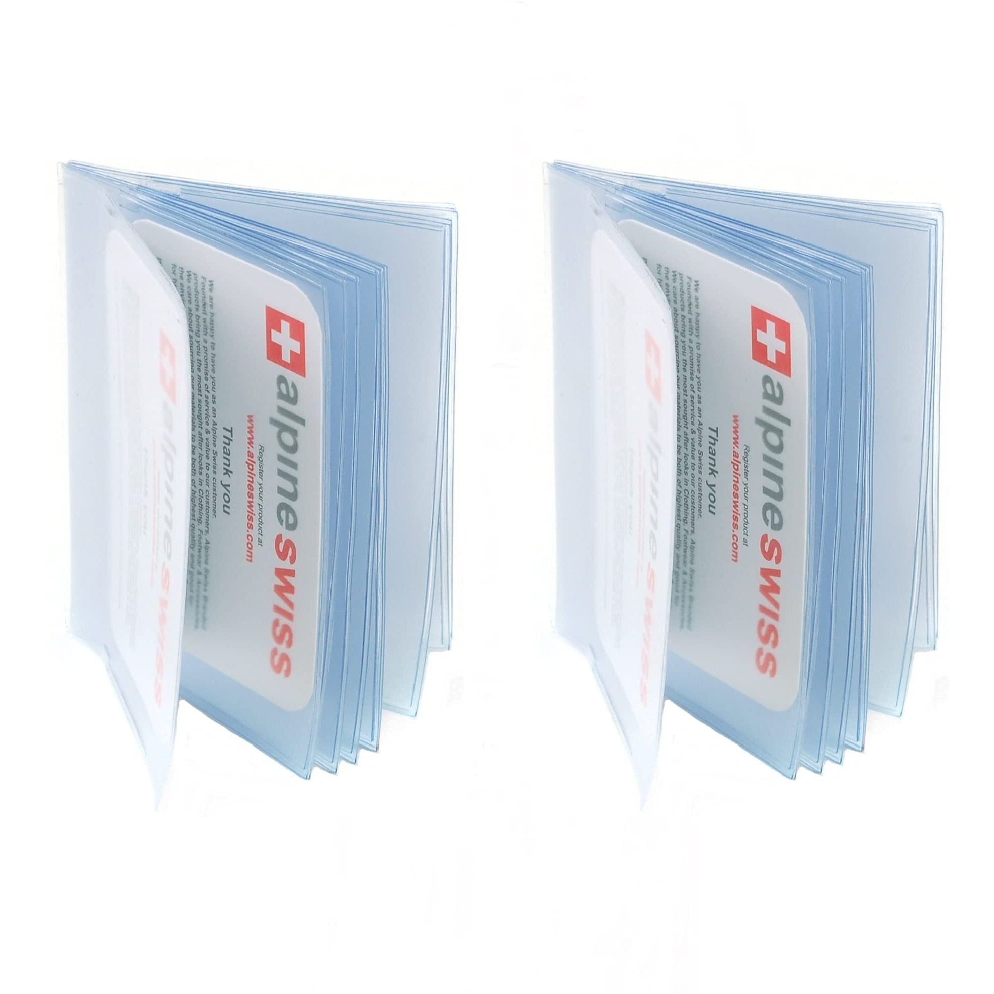 Alpine Swiss Set Of 2 Clear Plastic Wallet Inserts 12 Pages Picture Card Holder